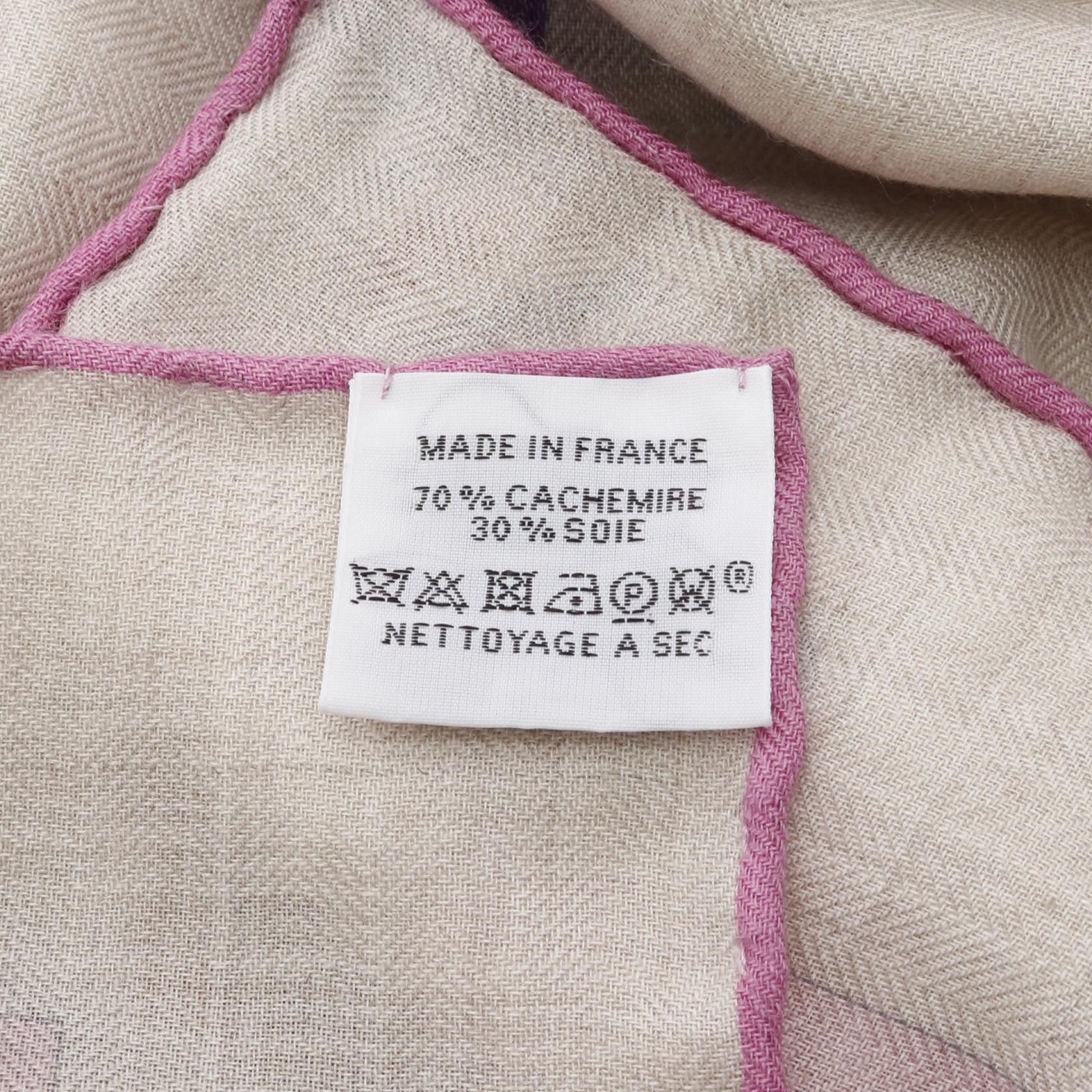 Hermes Hermes Hermes Carre Geant140 COUVERTURES ET TENUES DE JOUR Silk Cashmere Scarf Textile Scarf DUTY FREE for USA Size ONE SIZE - 3 Thumbnail