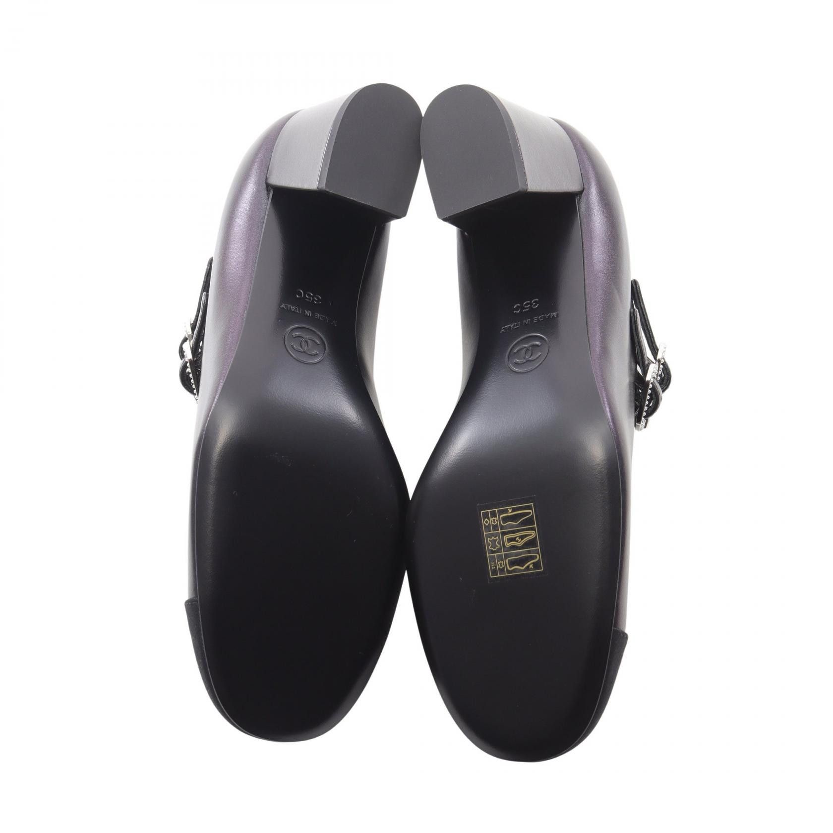 Chanel Chanel Chanel Mary Jane Lambskin Pumps Leather Shoes G45696 DUTY FREE for USA Size ONE SIZE - 4 Thumbnail