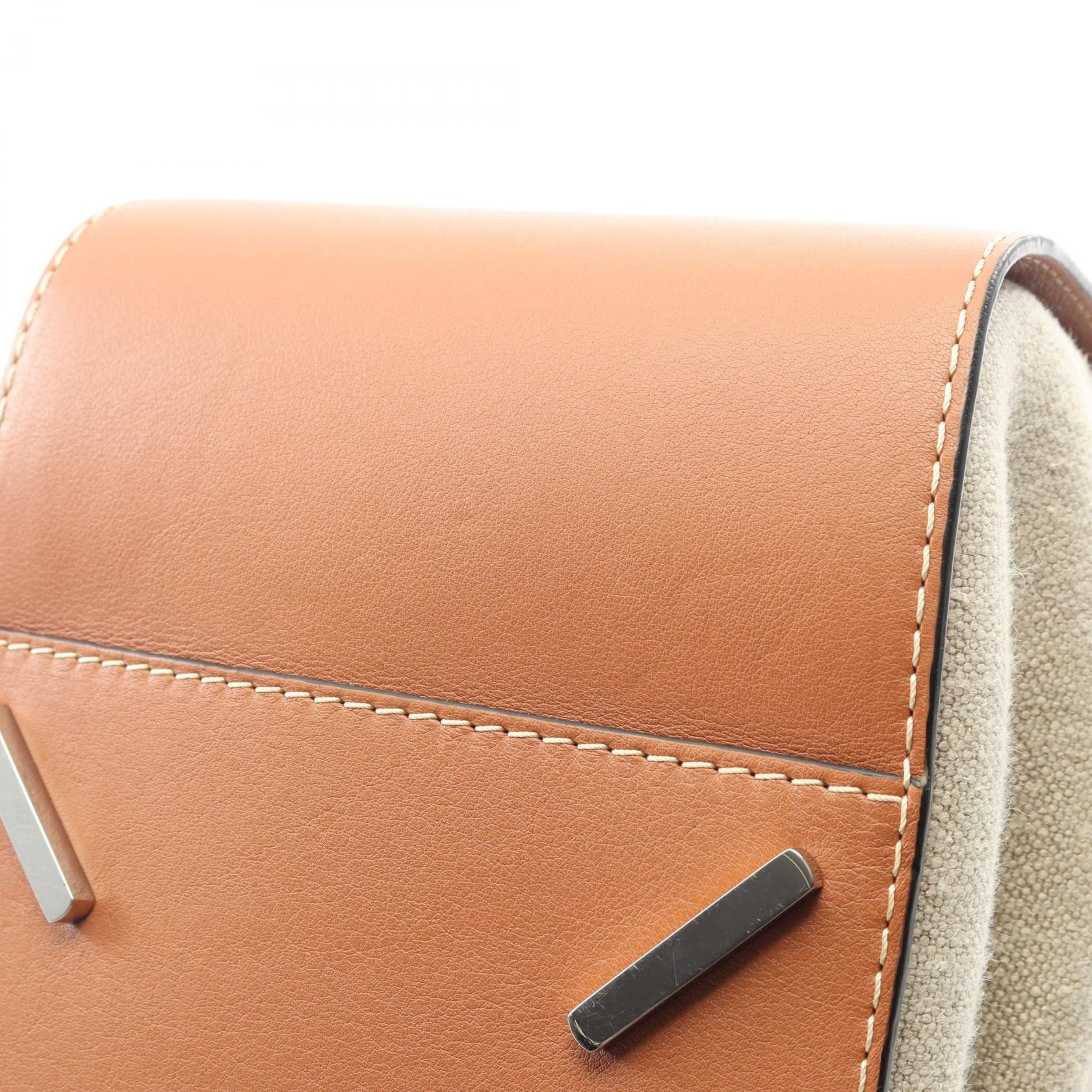 Loewe Loewe Loewe Hammock Drawstring Leather Canvas Handbag Leather Handbag DUTY FREE for USA Size ONE SIZE - 5 Thumbnail