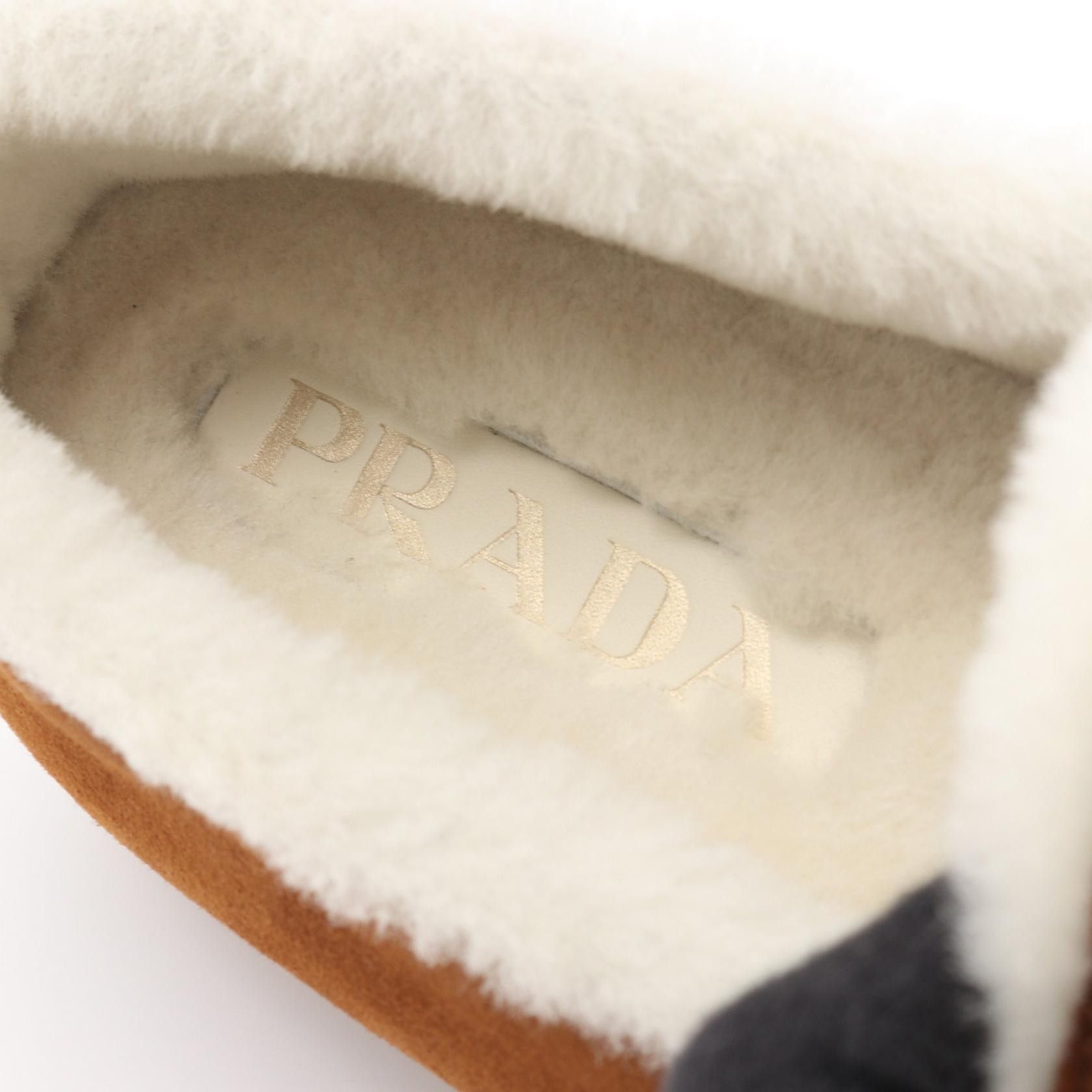 Prada Prada Prada Triangle Logo Shearling Suede Loafers Leather Shoes 2DG124 DUTY FREE for USA Size ONE SIZE - 5 Thumbnail