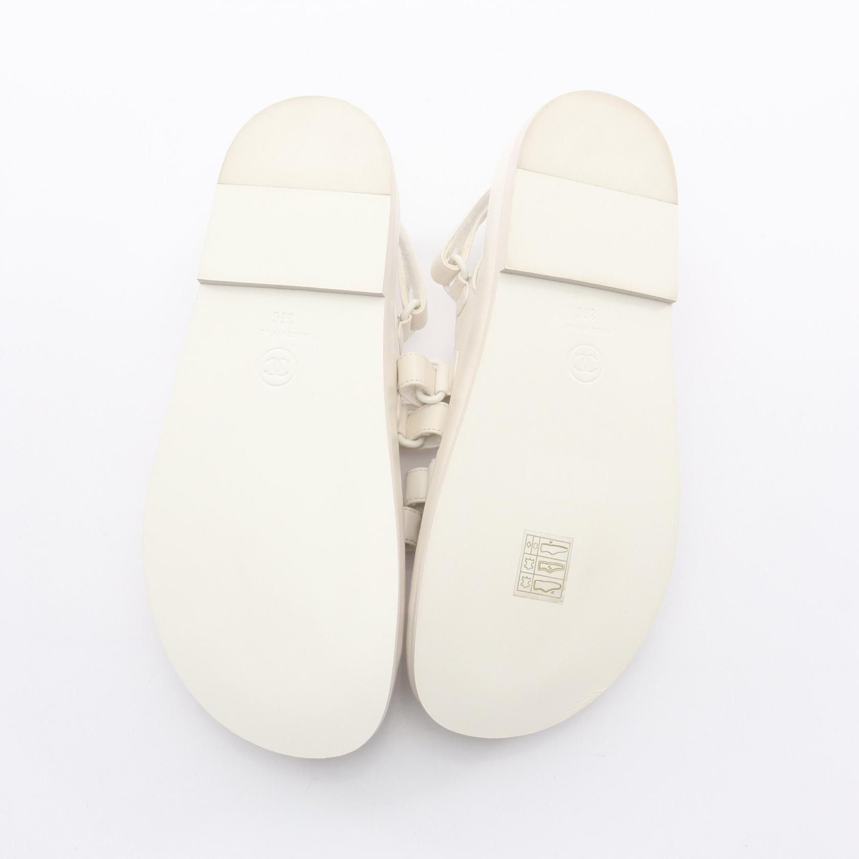 Chanel Chanel Chanel Coco Mark Leather Sandals Leather Shoes DUTY FREE for USA Size ONE SIZE - 4 Thumbnail