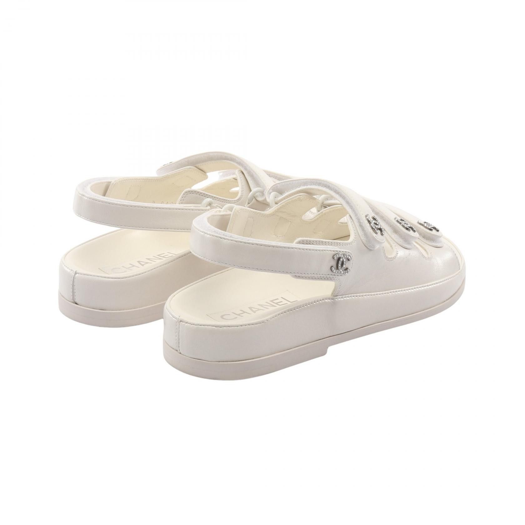 Chanel Chanel Chanel Coco Mark Leather Sandals Leather Shoes DUTY FREE for USA Size ONE SIZE - 2 Thumbnail