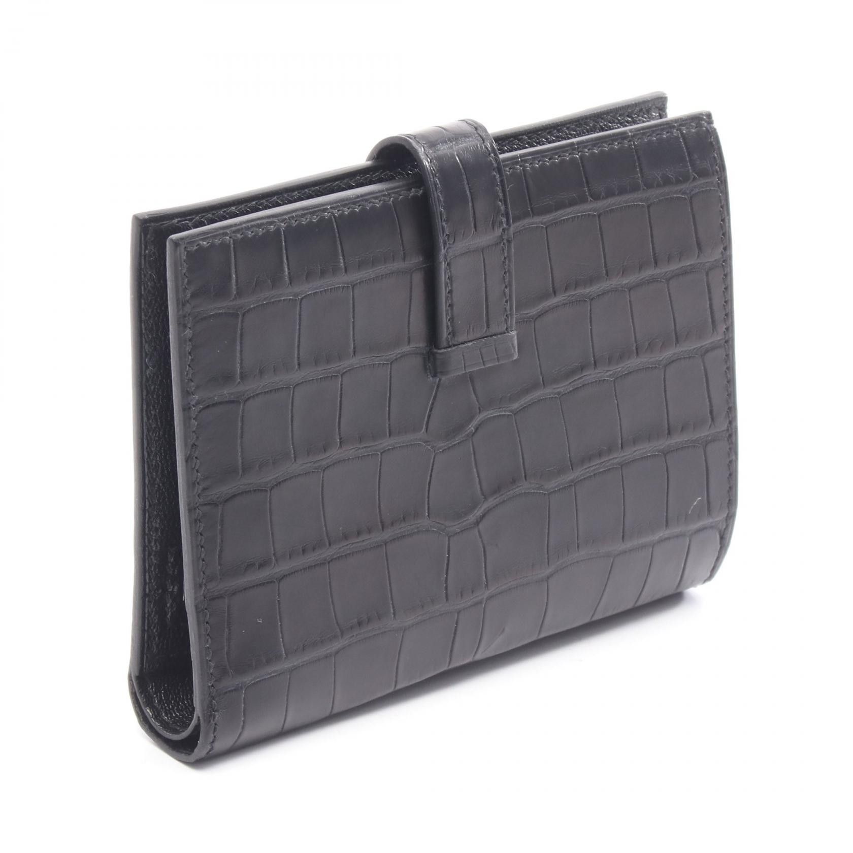 Hermes Hermes Hermes Bearn Compact Alligator Matte Wallet Leather Short Wallet Z DUTY FREE for USA Size ONE SIZE - 2 Thumbnail