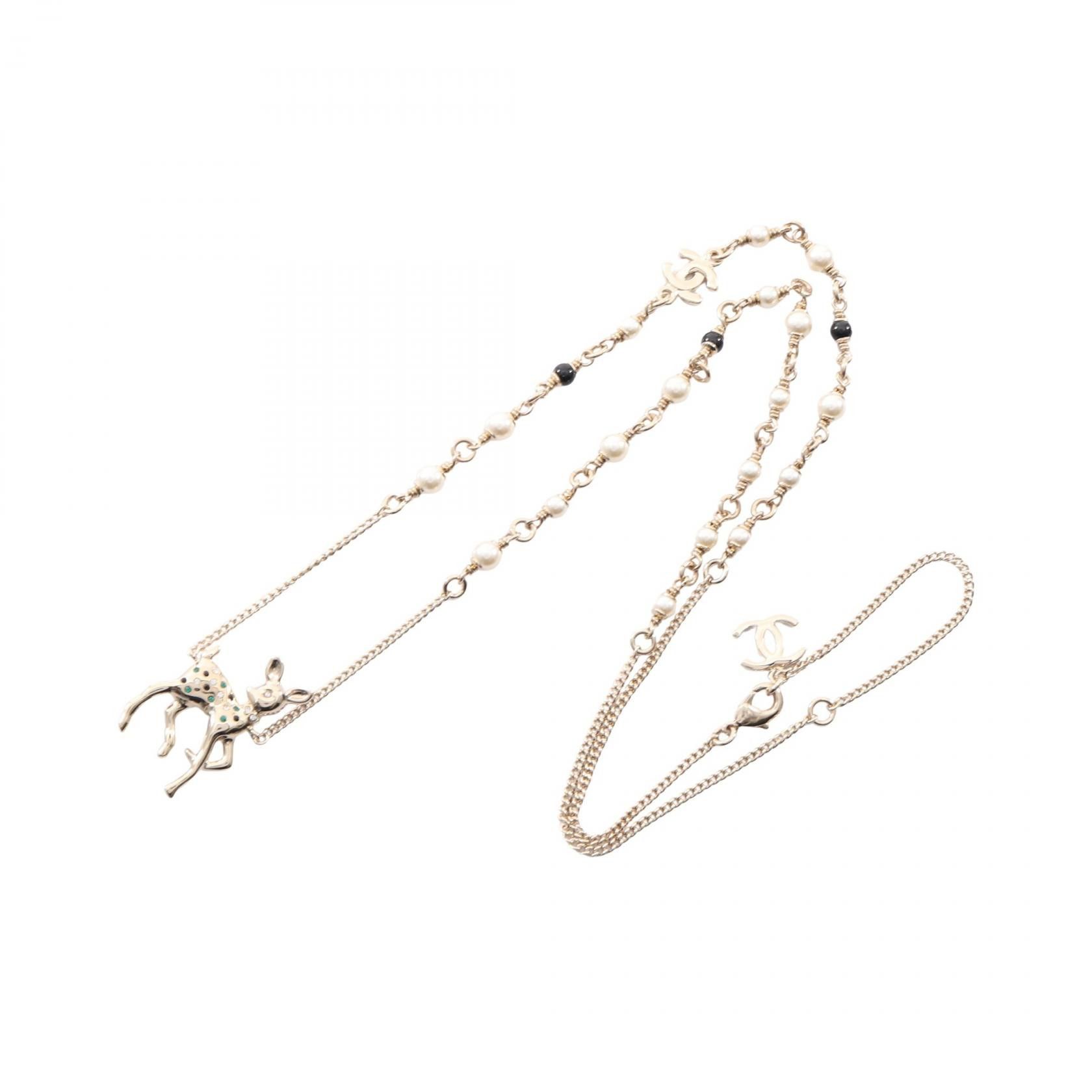 Chanel Chanel Chanel Years Gift 2025 Coco Mark Bambi Necklace Metal Necklace DUTY FREE for USA Size ONE SIZE - 3 Thumbnail