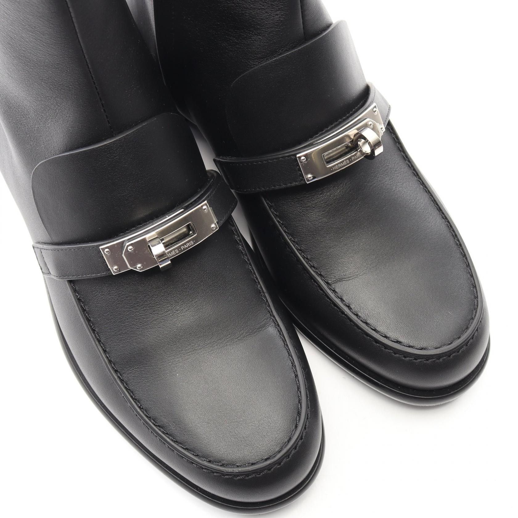 Hermes Hermes Hermes Kelsey Kelly Buckle Leather Short Boots Leather Shoes DUTY FREE for USA Size ONE SIZE - 7 Thumbnail