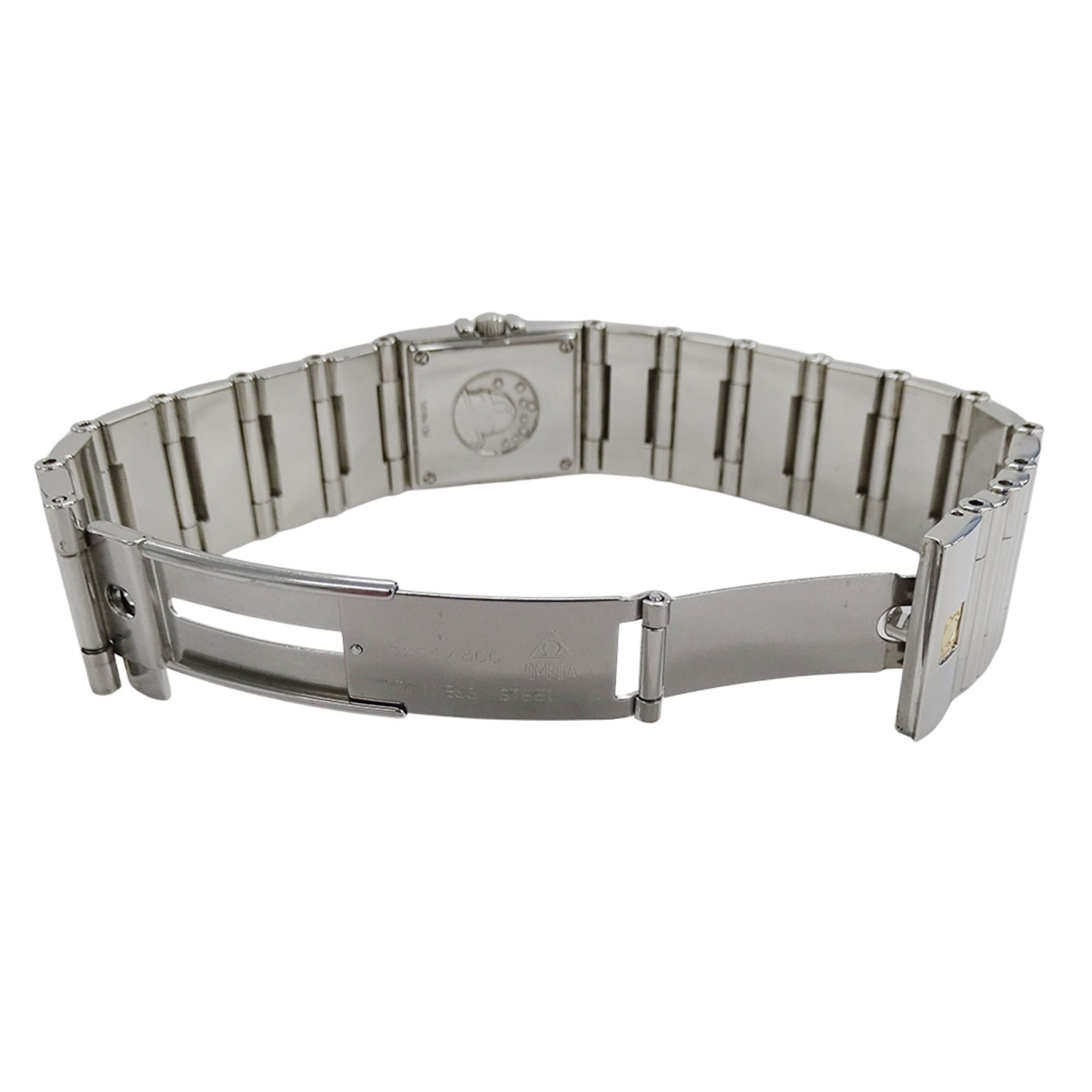Omega Omega Constellation Carre Quadra 1528.46 Women's Watch, Brand Name, Diamond, Quartz Movement, Stainless Steel (SS), Silver, Black, Square Frame Size ONE SIZE - 4 Thumbnail
