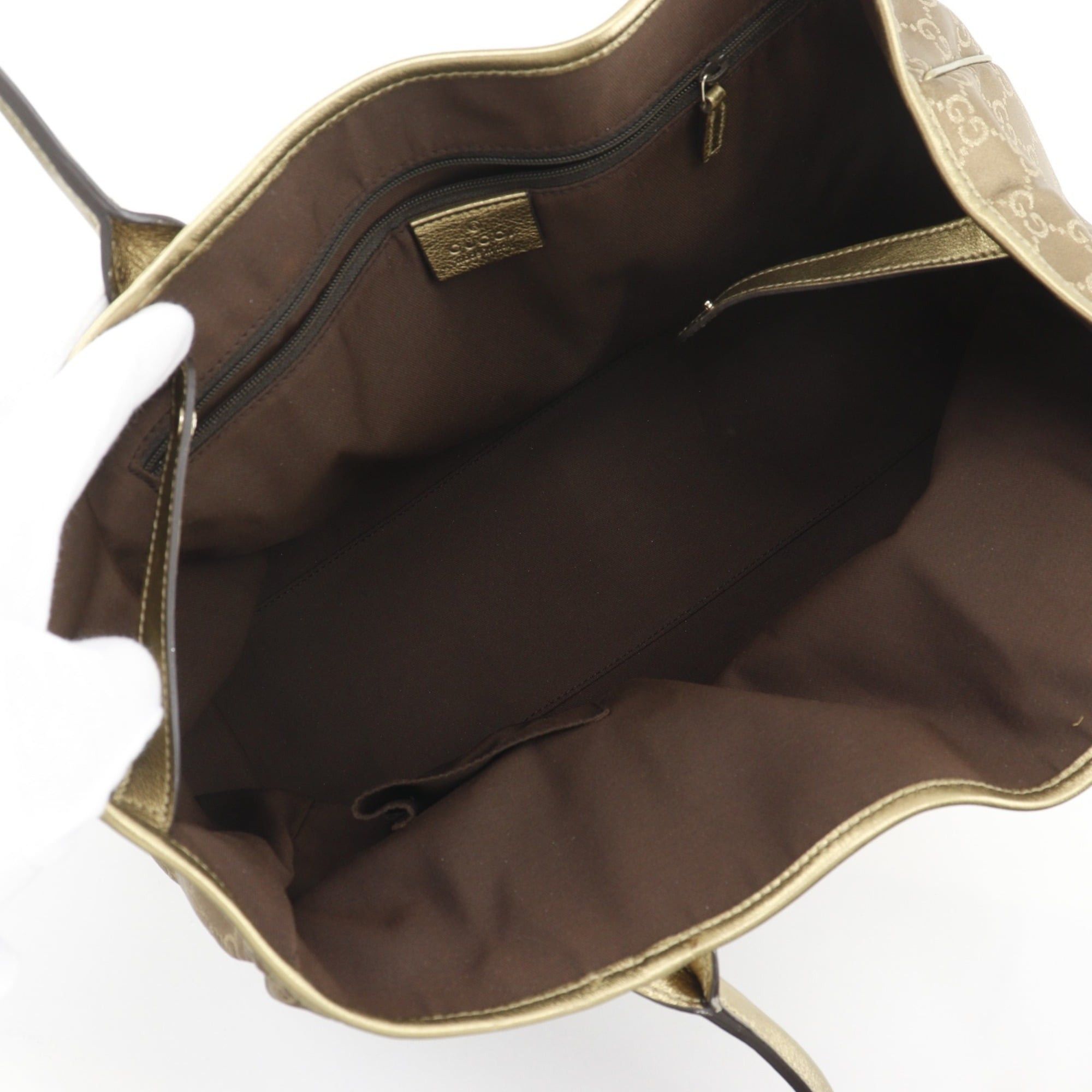 Gucci Gucci Princy Tote Bag with Ribbon, 163805, GG Canvas, Gold A4 Size, Pretty, Women's Size ONE SIZE - 6 Thumbnail