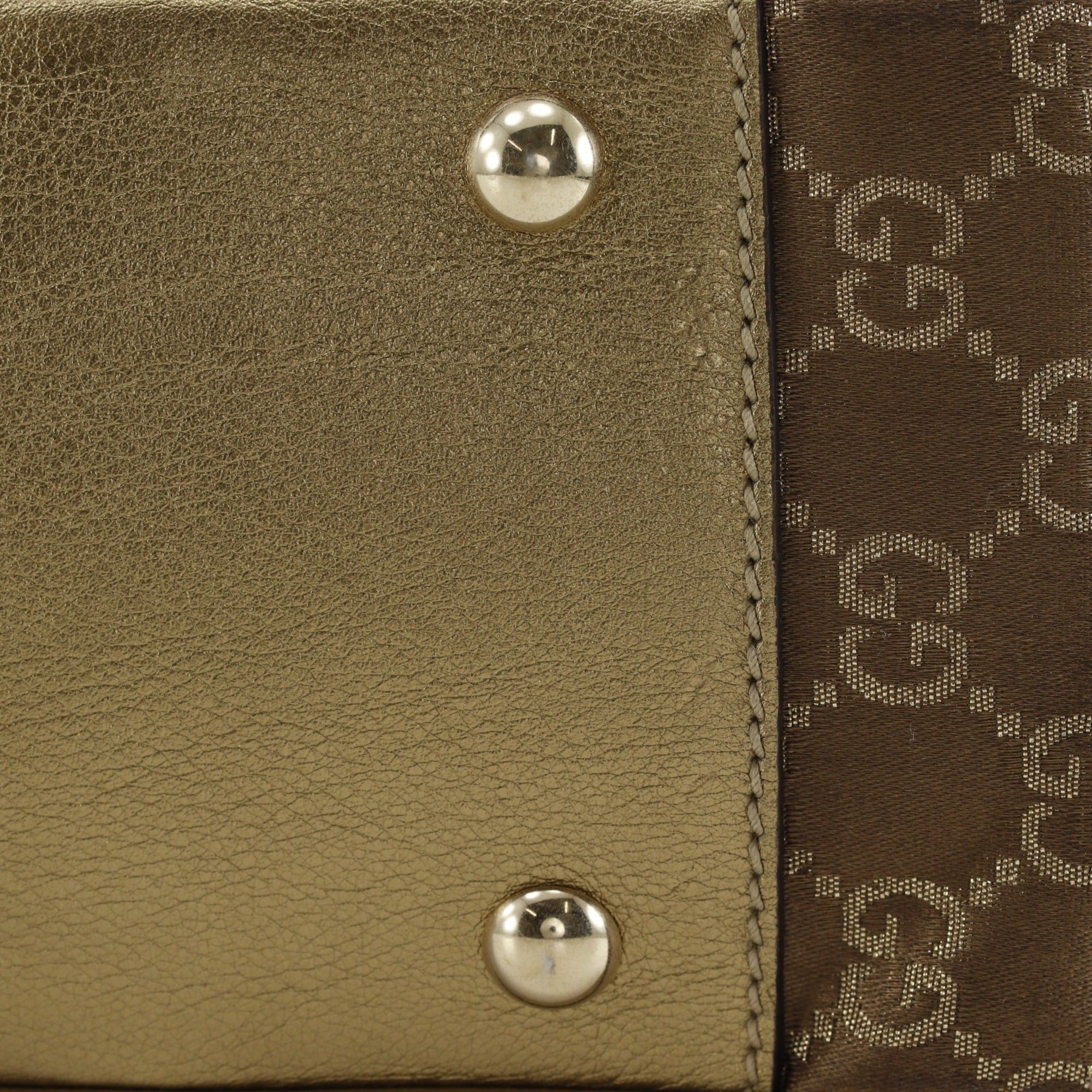 Gucci Gucci Princy Tote Bag with Ribbon, 163805, GG Canvas, Gold A4 Size, Pretty, Women's Size ONE SIZE - 18 Thumbnail