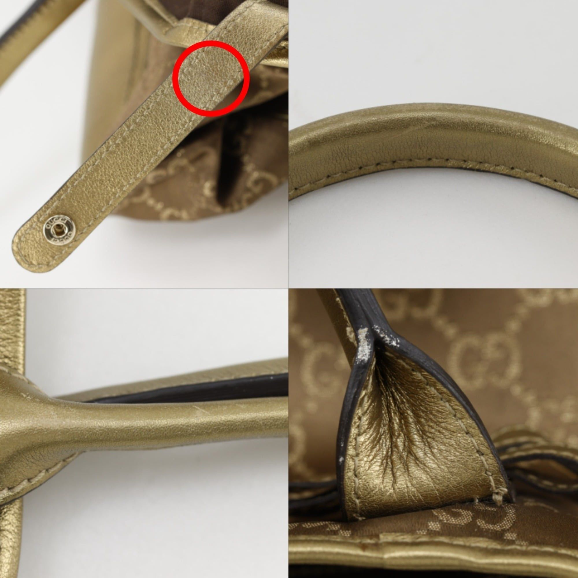 Gucci Gucci Princy Tote Bag with Ribbon, 163805, GG Canvas, Gold A4 Size, Pretty, Women's Size ONE SIZE - 16 Thumbnail