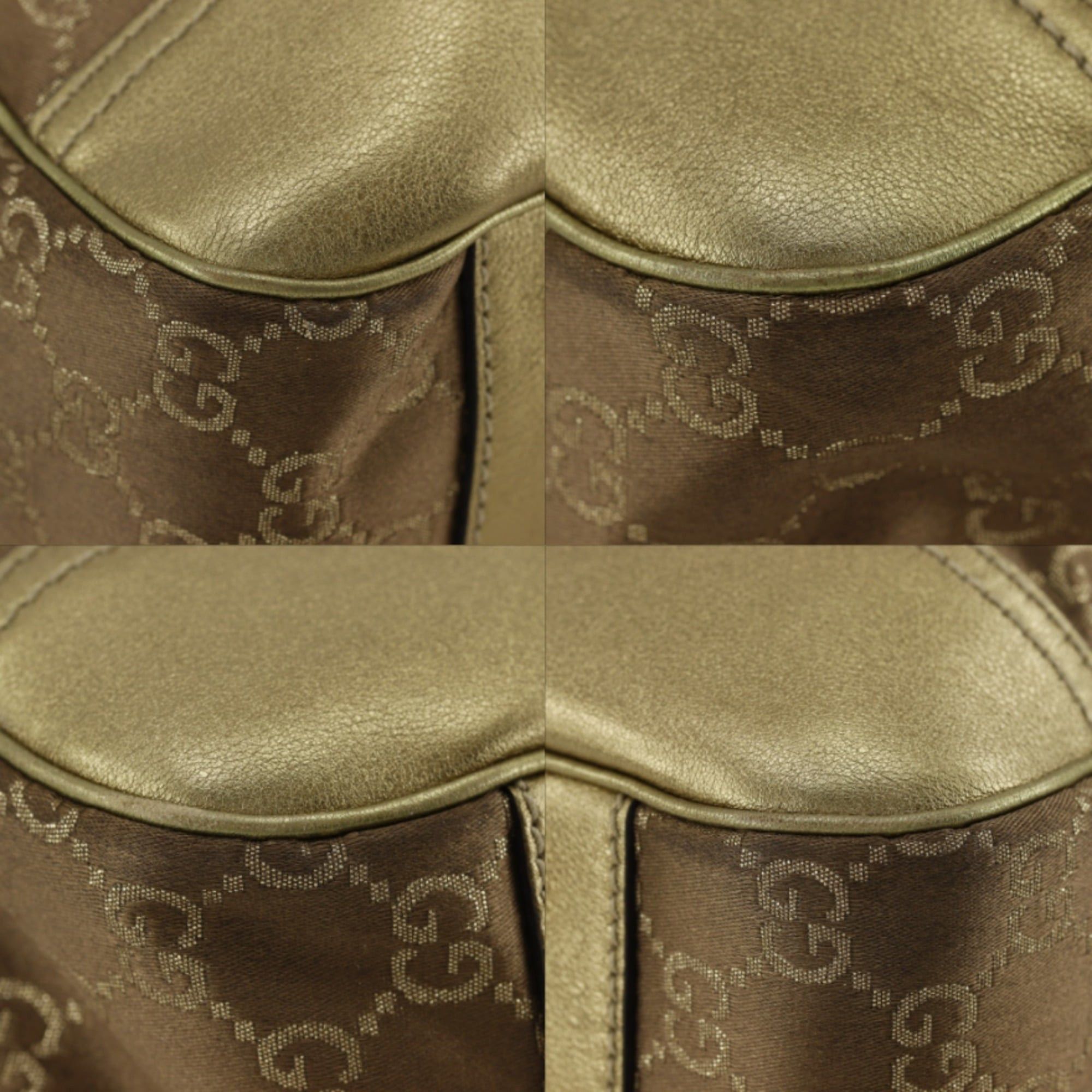 Gucci Gucci Princy Tote Bag with Ribbon, 163805, GG Canvas, Gold A4 Size, Pretty, Women's Size ONE SIZE - 4 Thumbnail