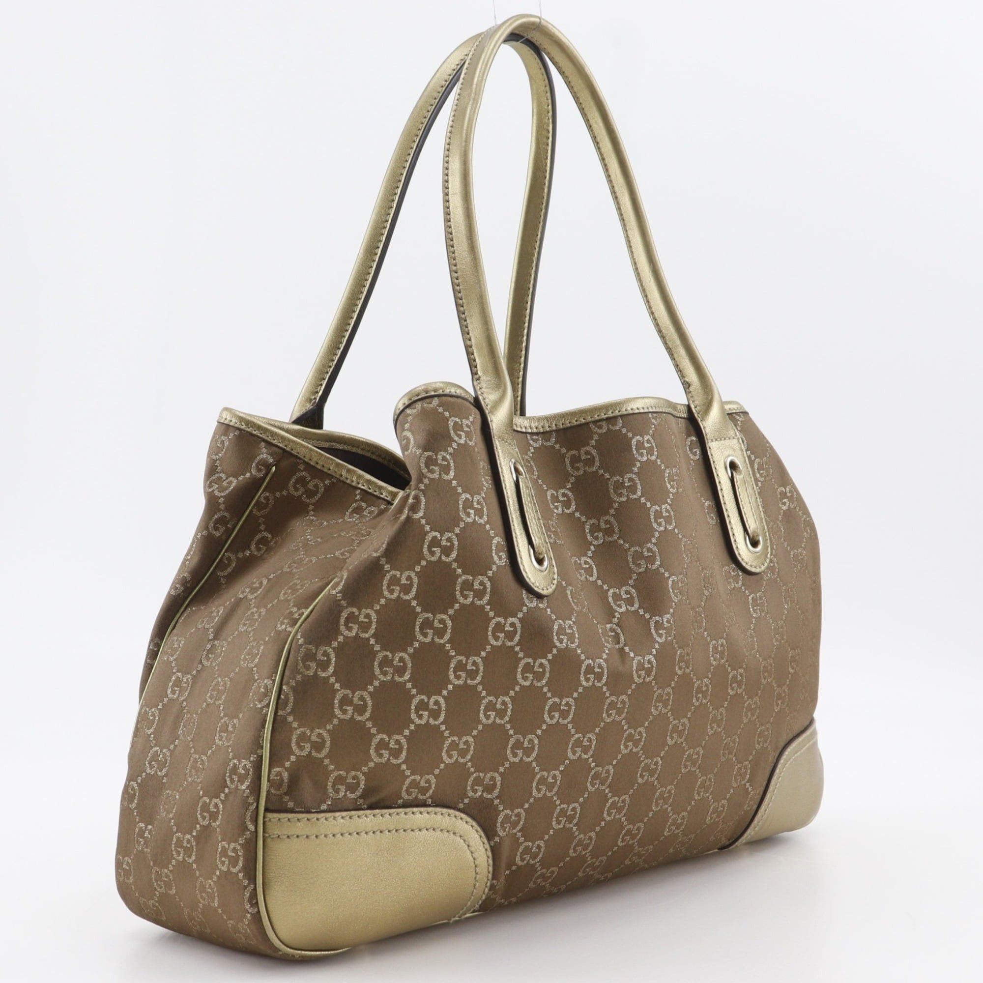 Gucci Gucci Princy Tote Bag with Ribbon, 163805, GG Canvas, Gold A4 Size, Pretty, Women's Size ONE SIZE - 3 Thumbnail