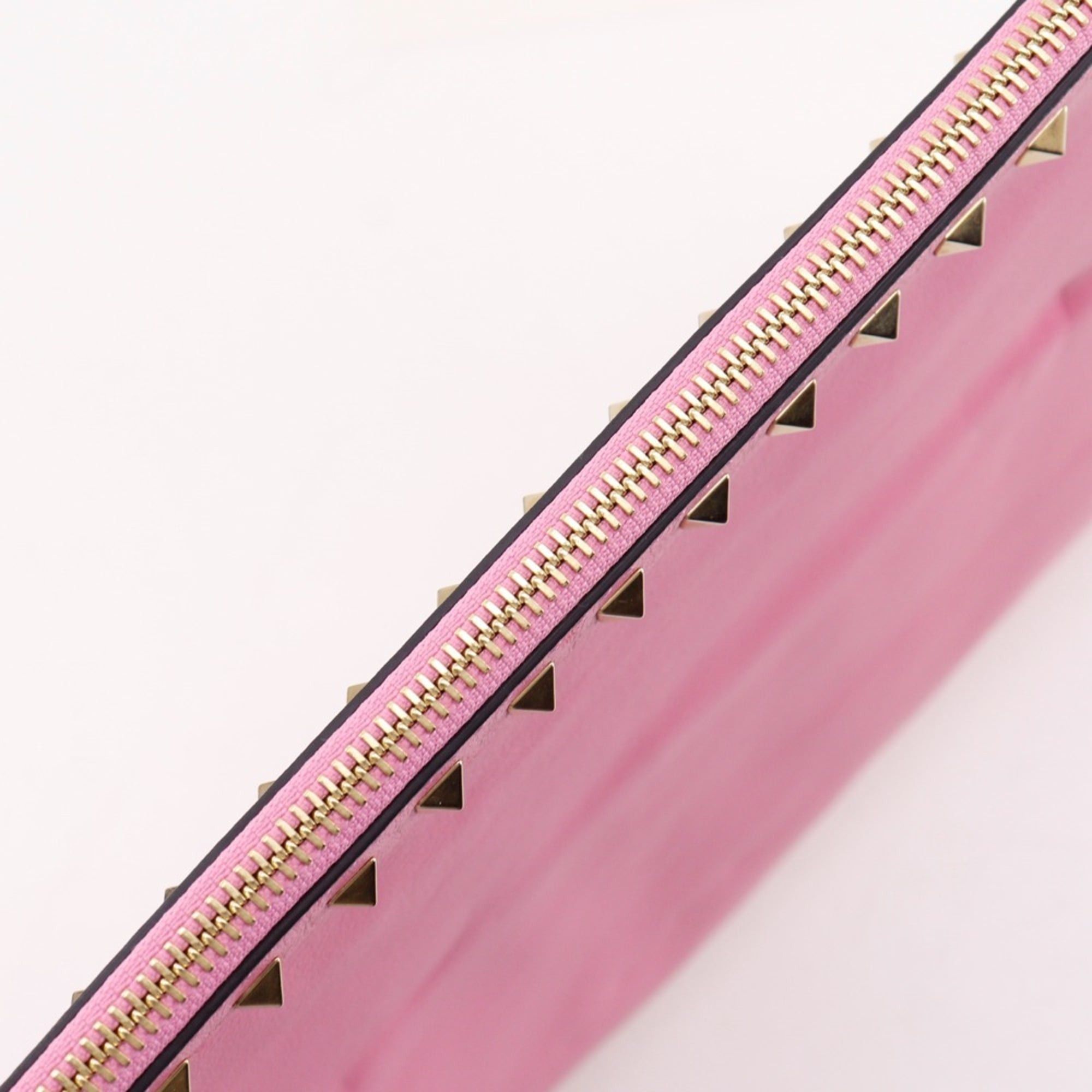 Valentino Valentino Rockstuds Clutch Bag, Leather, Pink, Women's Size ONE SIZE - 8 Thumbnail