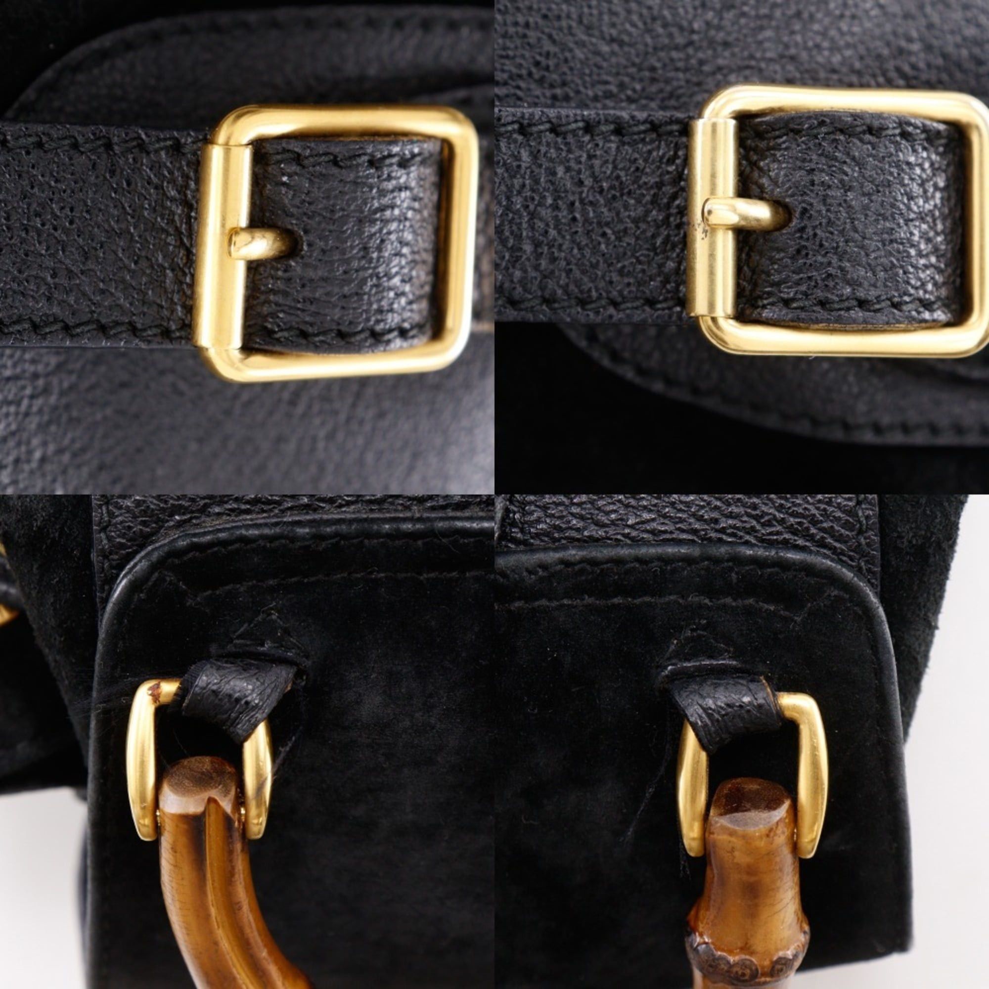 Gucci Gucci Bamboo Backpack/Daypack, Old Suede, Black, 2-way, Flap, Women's Size ONE SIZE - 13 Thumbnail