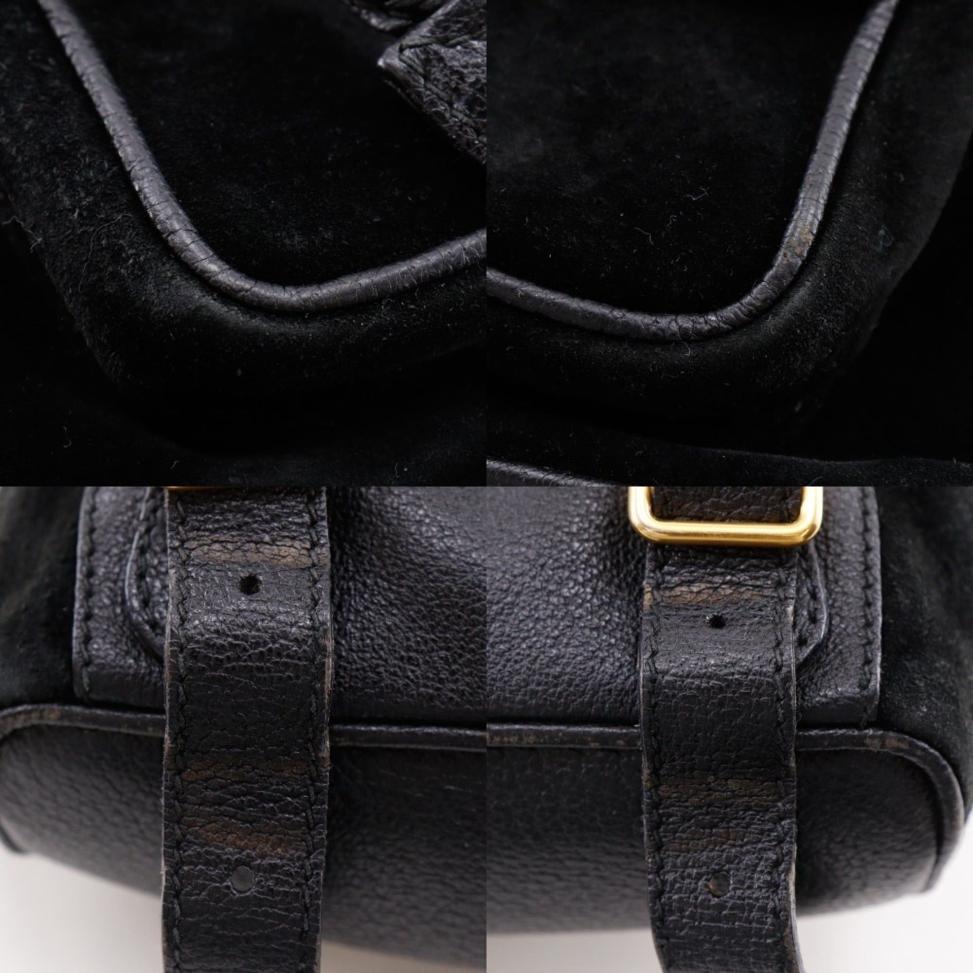 Gucci Gucci Bamboo Backpack/Daypack, Old Suede, Black, 2-way, Flap, Women's Size ONE SIZE - 12 Thumbnail