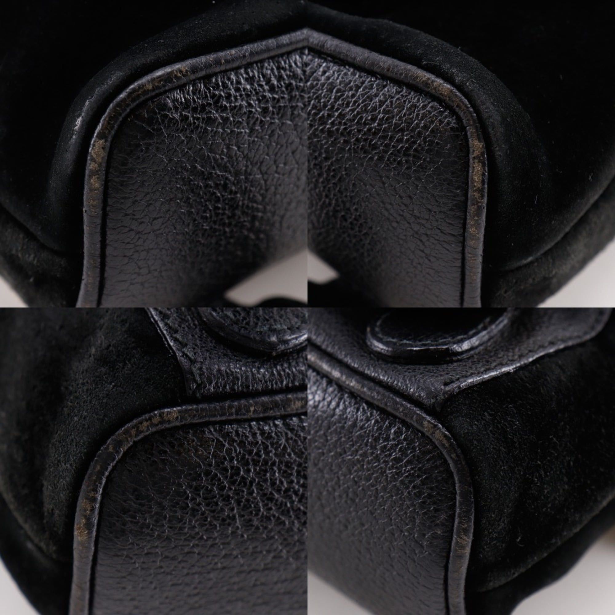 Gucci Gucci Bamboo Backpack/Daypack, Old Suede, Black, 2-way, Flap, Women's Size ONE SIZE - 4 Thumbnail