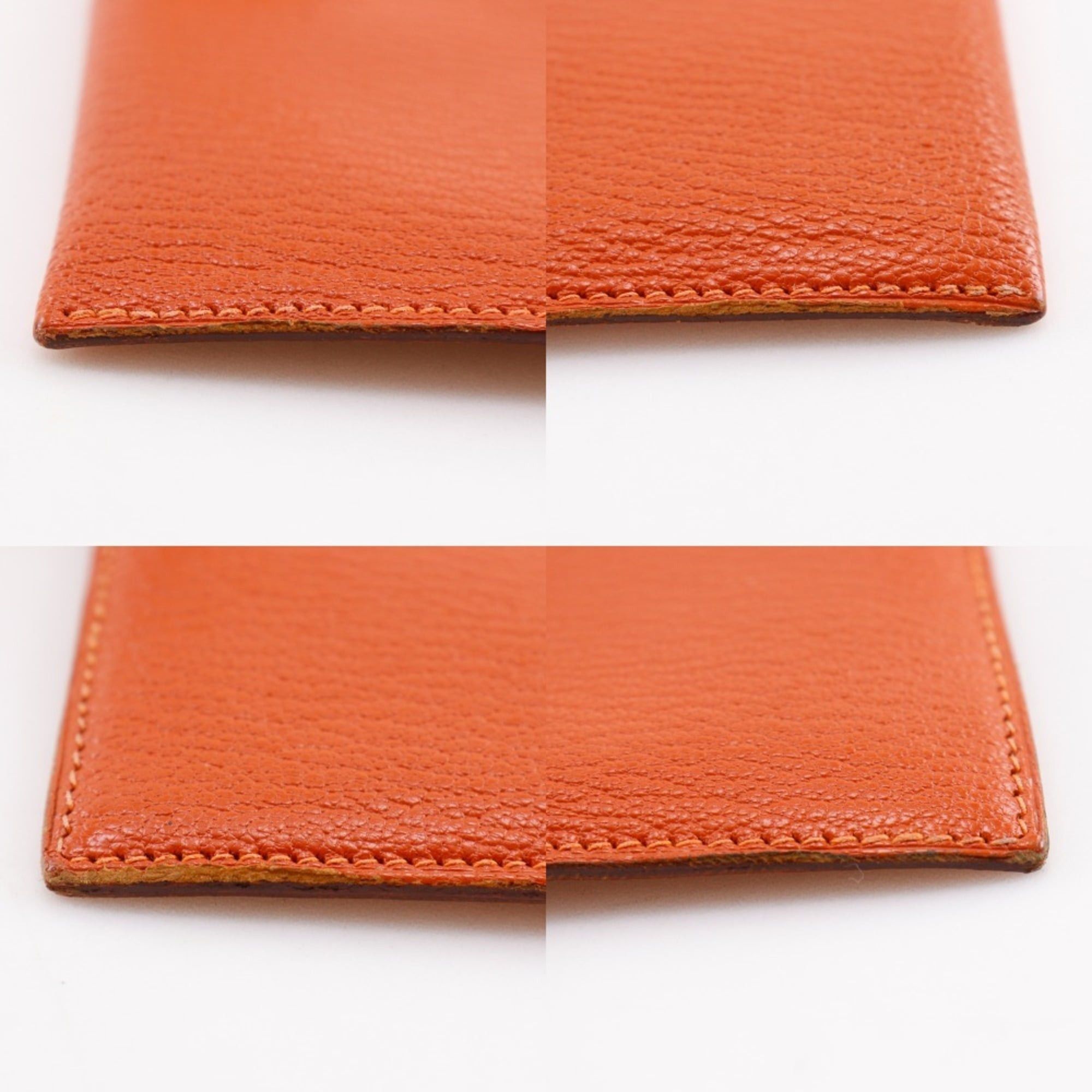 Hermes Hermes Bearn Classic Long Wallet, Chevre Leather, 2003 Model, Orange/Silver Hardware, □G (Unisex) Size ONE SIZE - 14 Thumbnail
