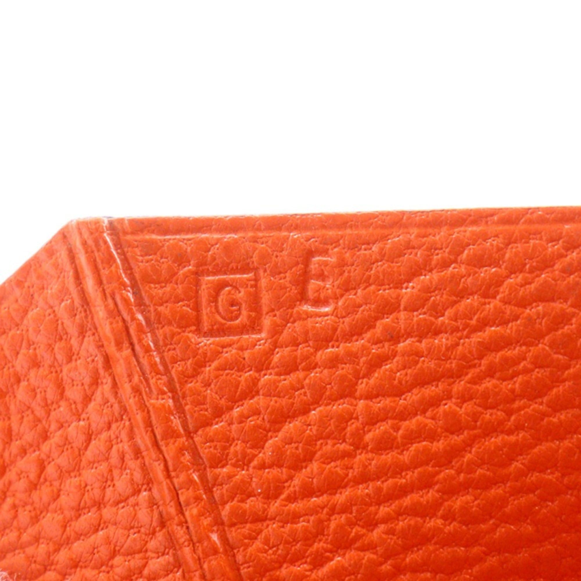 Hermes Hermes Bearn Classic Long Wallet, Chevre Leather, 2003 Model, Orange/Silver Hardware, □G (Unisex) Size ONE SIZE - 17 Thumbnail