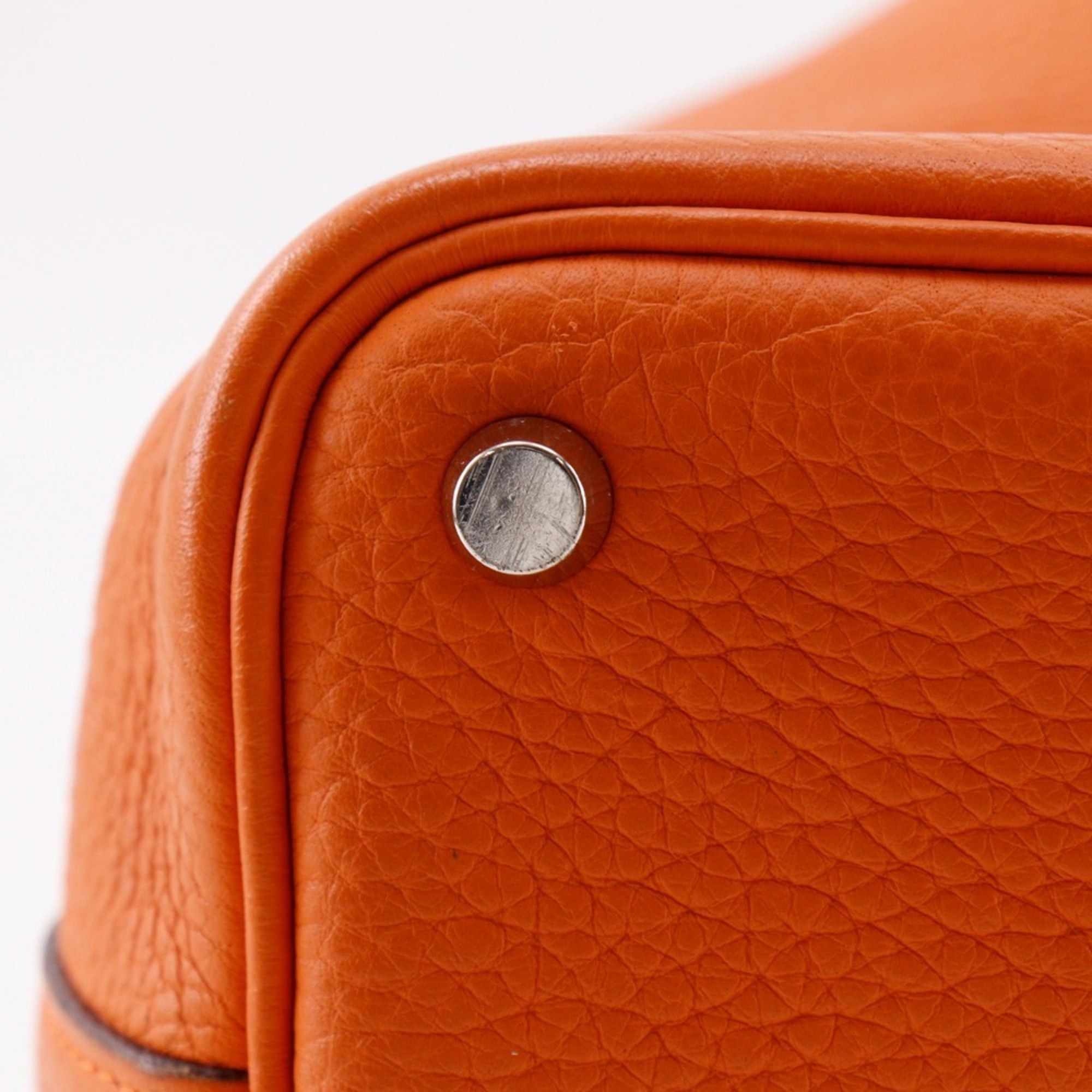 Hermes Hermes Picotin PM handbag, Taurillon Clemence leather, 2004 model, orange, □H PicotinPM, women's. Size ONE SIZE - 13 Thumbnail