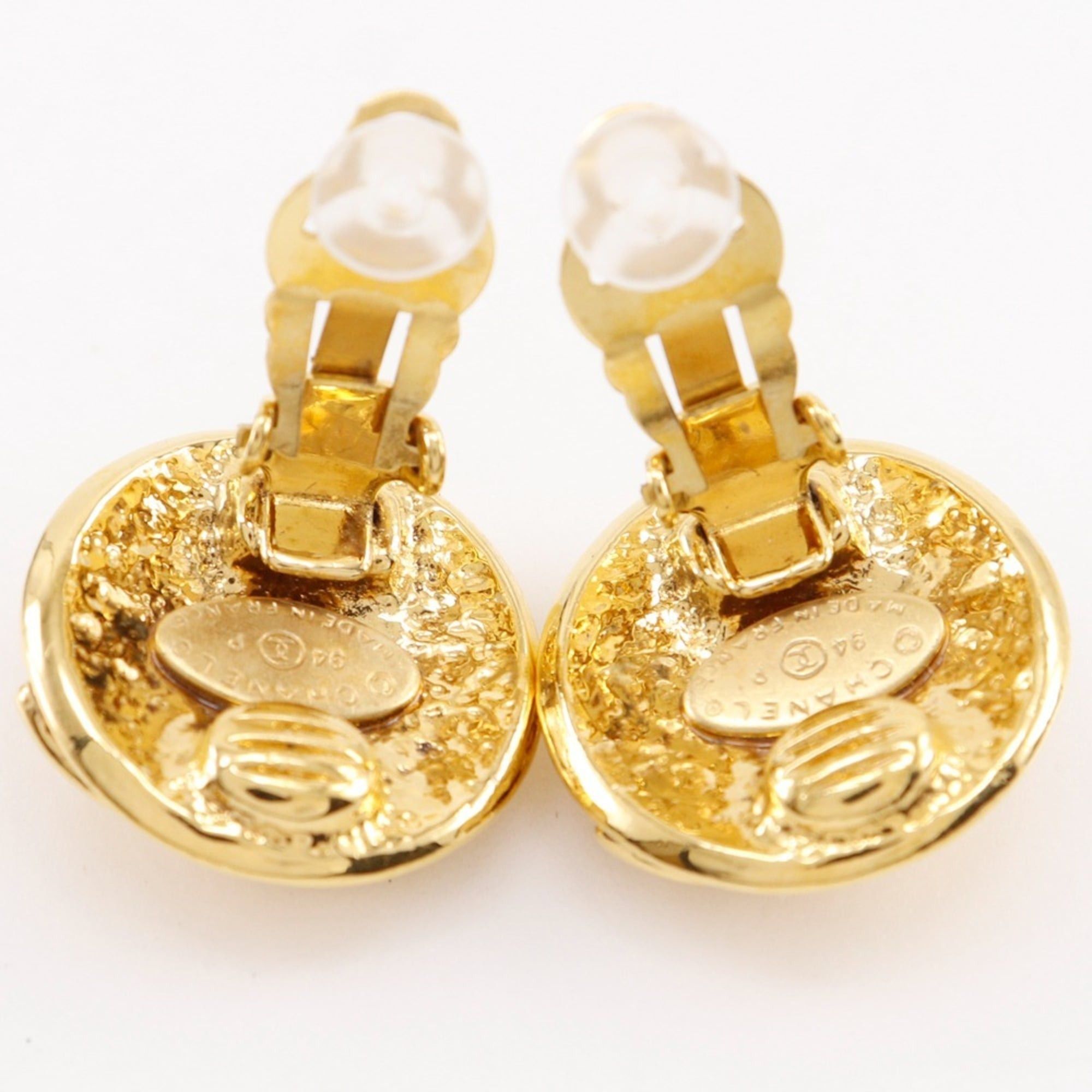 Chanel Chanel Coco Mark Earrings, Gold Plated, 1994, 94P, Approx. 21.1g, Women's. Size ONE SIZE - 4 Thumbnail