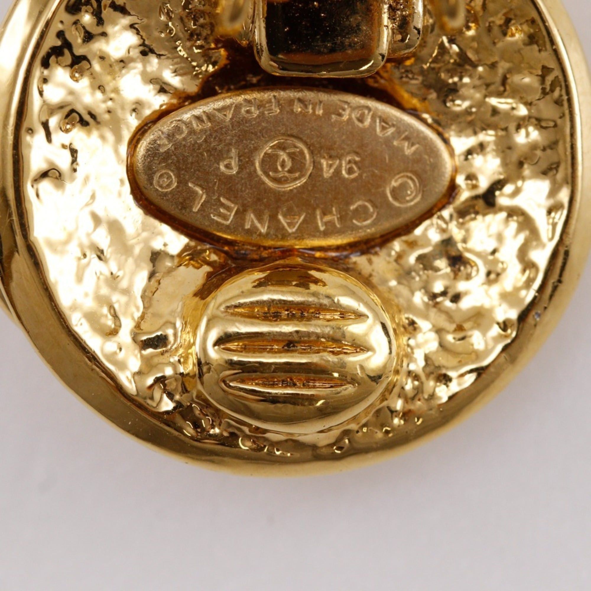 Chanel Chanel Coco Mark Earrings, Gold Plated, 1994, 94P, Approx. 21.1g, Women's. Size ONE SIZE - 9 Thumbnail