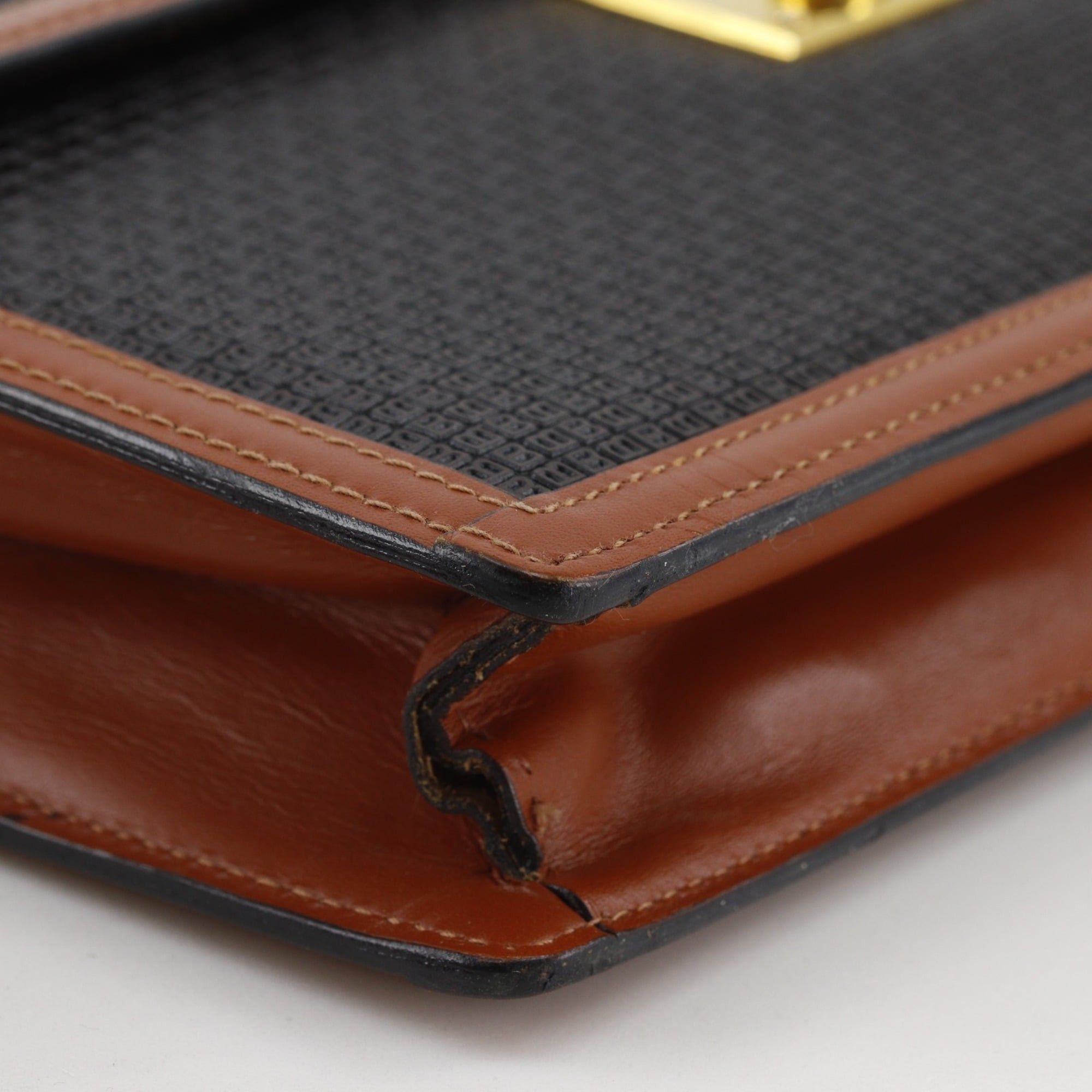 Bally Bally B logo clutch bag, PVC x leather, black, flap, logo, men's. Size ONE SIZE - 4 Thumbnail