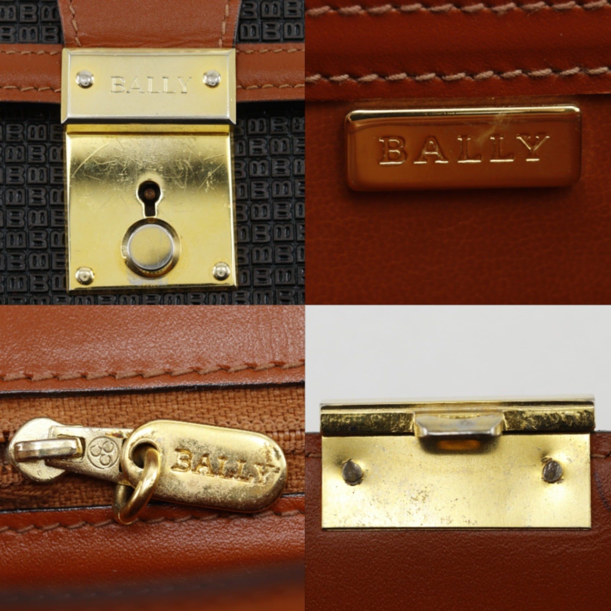 Bally Bally B logo clutch bag, PVC x leather, black, flap, logo, men's. Size ONE SIZE - 18 Thumbnail