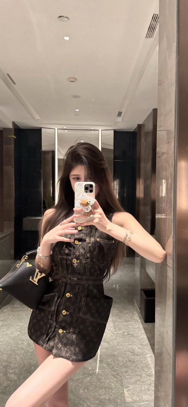 Louis Vuitton Louis Vuitton 25FW Black Gold Monogram Denim Dress Size XS / US 0-2 / IT 36-38 - 3 Thumbnail