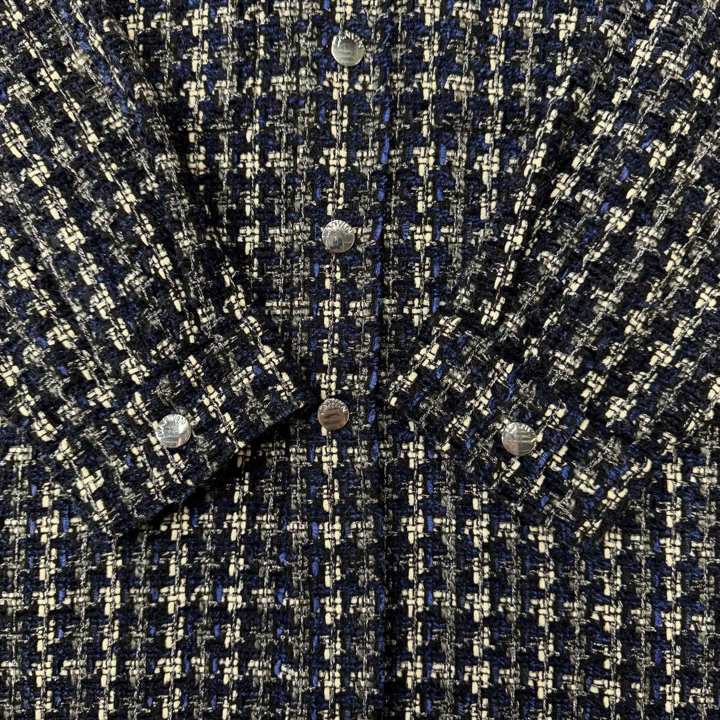 Lanvin Lanvin Black White Check Tweed Coat Size M / US 6-8 / IT 42-44 - 2 Thumbnail