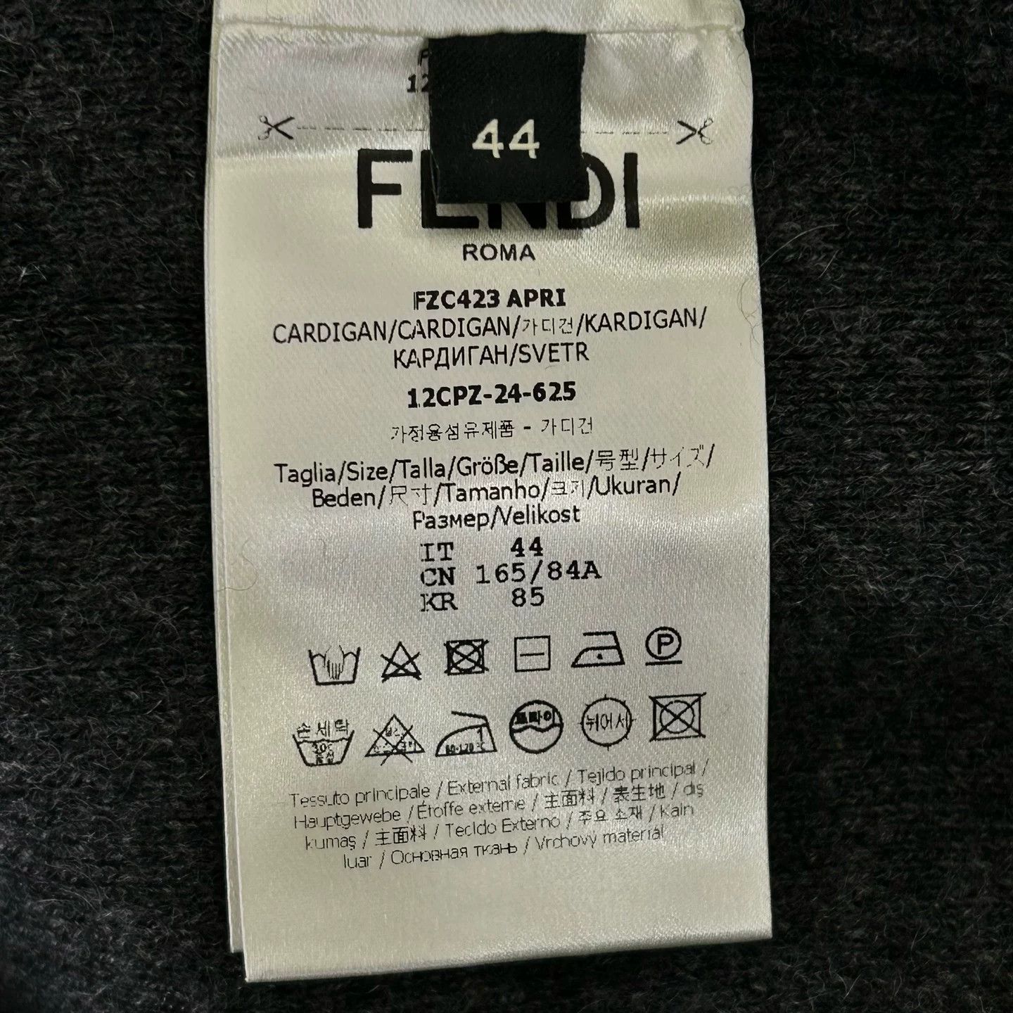 Fendi Fendi New Dark Gray Zip-Up Hooded Cardigan Size US S / EU 44-46 / 1 - 4 Thumbnail