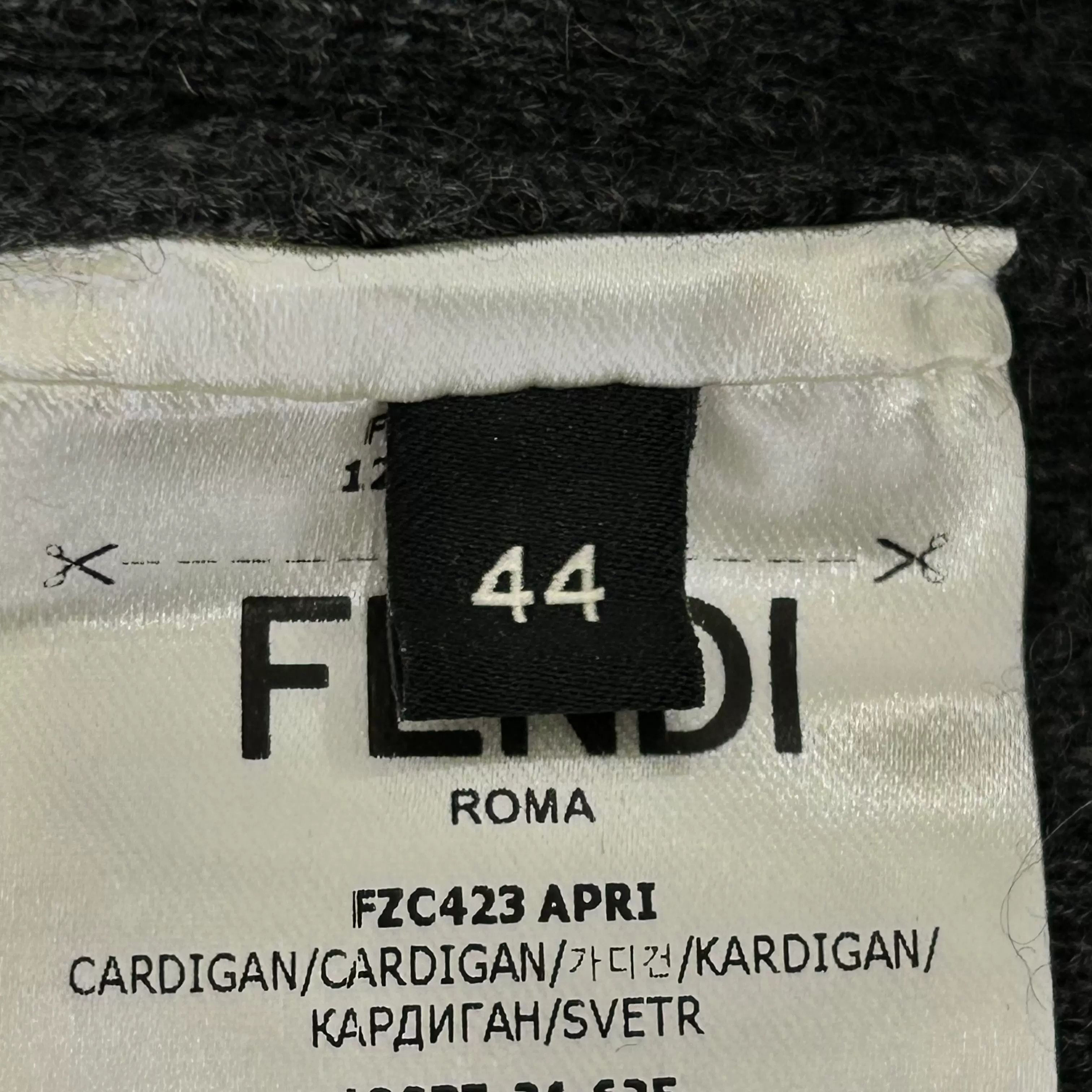 Fendi Fendi New Dark Gray Zip-Up Hooded Cardigan Size US S / EU 44-46 / 1 - 5 Thumbnail