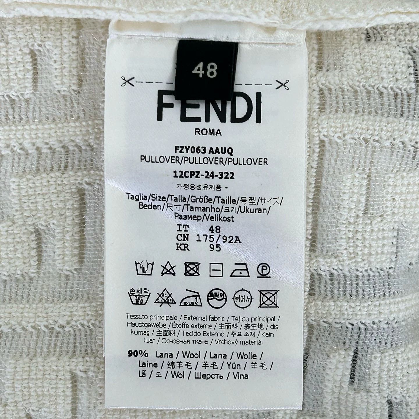 Fendi Fendi New White FF Pattern Pullover Size US M / EU 48-50 / 2 - 4 Thumbnail