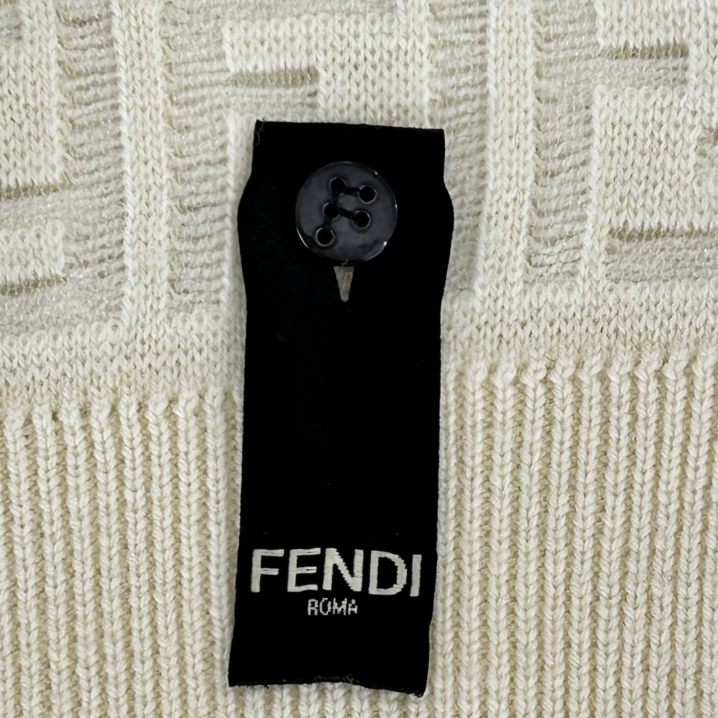 Fendi Fendi New White FF Pattern Pullover Size US M / EU 48-50 / 2 - 6 Thumbnail