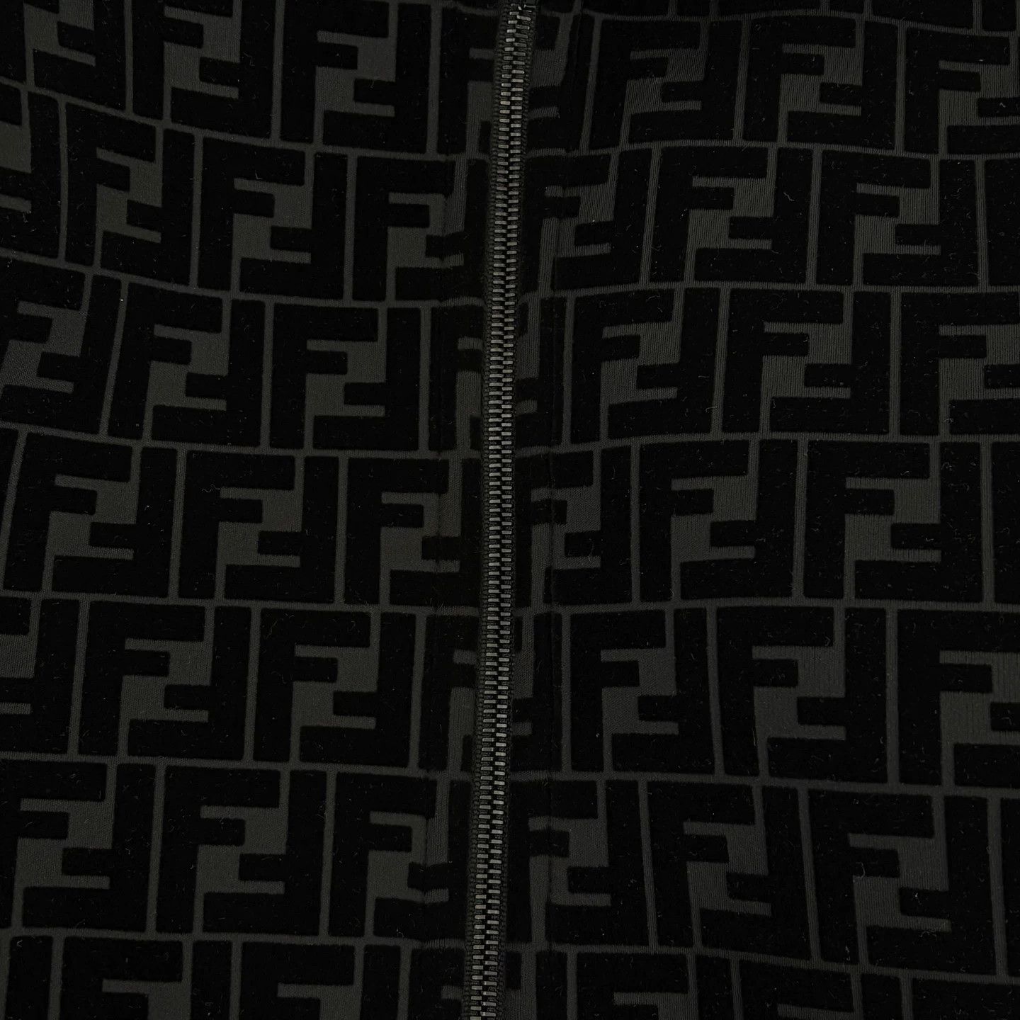 Fendi Fendi Black All-over Print Velvet Flocked Pilot Jacket Size US S / EU 44-46 / 1 - 7 Thumbnail