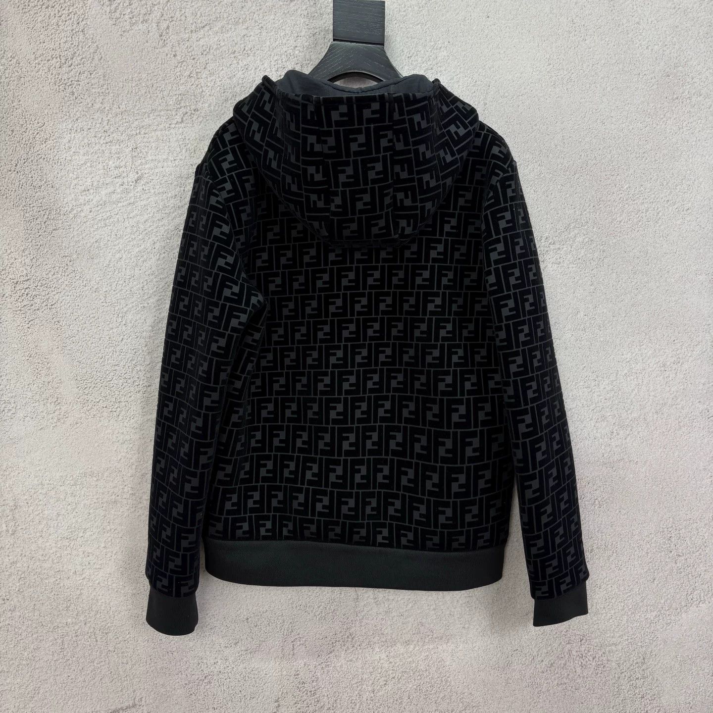 Fendi Fendi Black All-over Print Velvet Flocked Pilot Jacket Size US S / EU 44-46 / 1 - 2 Thumbnail