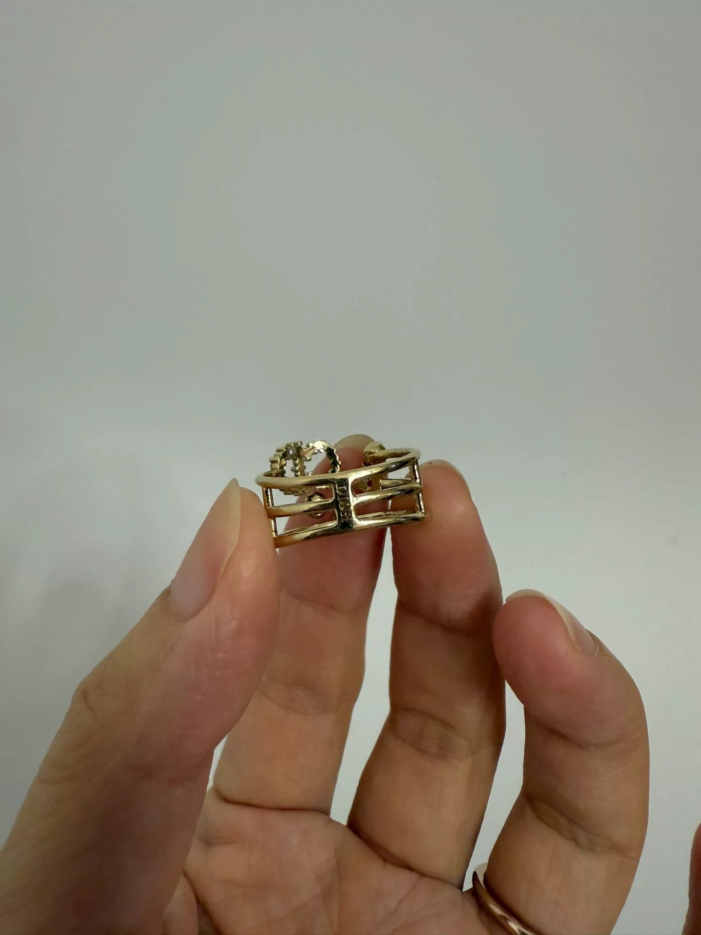Dior Dior Gold Diamond Accent Ring Size ONE SIZE - 4 Thumbnail