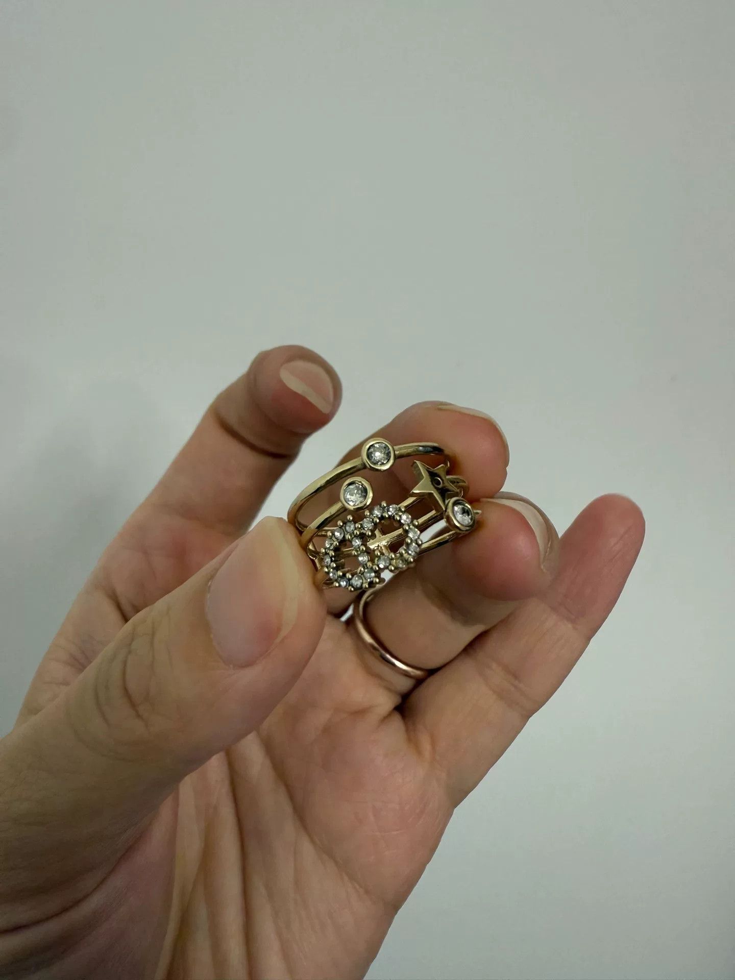 Dior Dior Gold Diamond Accent Ring Size ONE SIZE - 2 Thumbnail