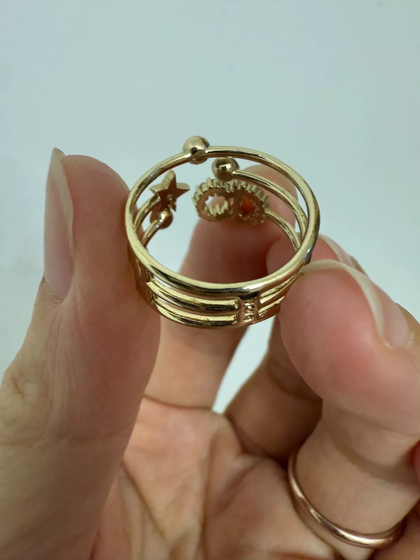 Dior Dior Gold Diamond Accent Ring Size ONE SIZE - 3 Thumbnail