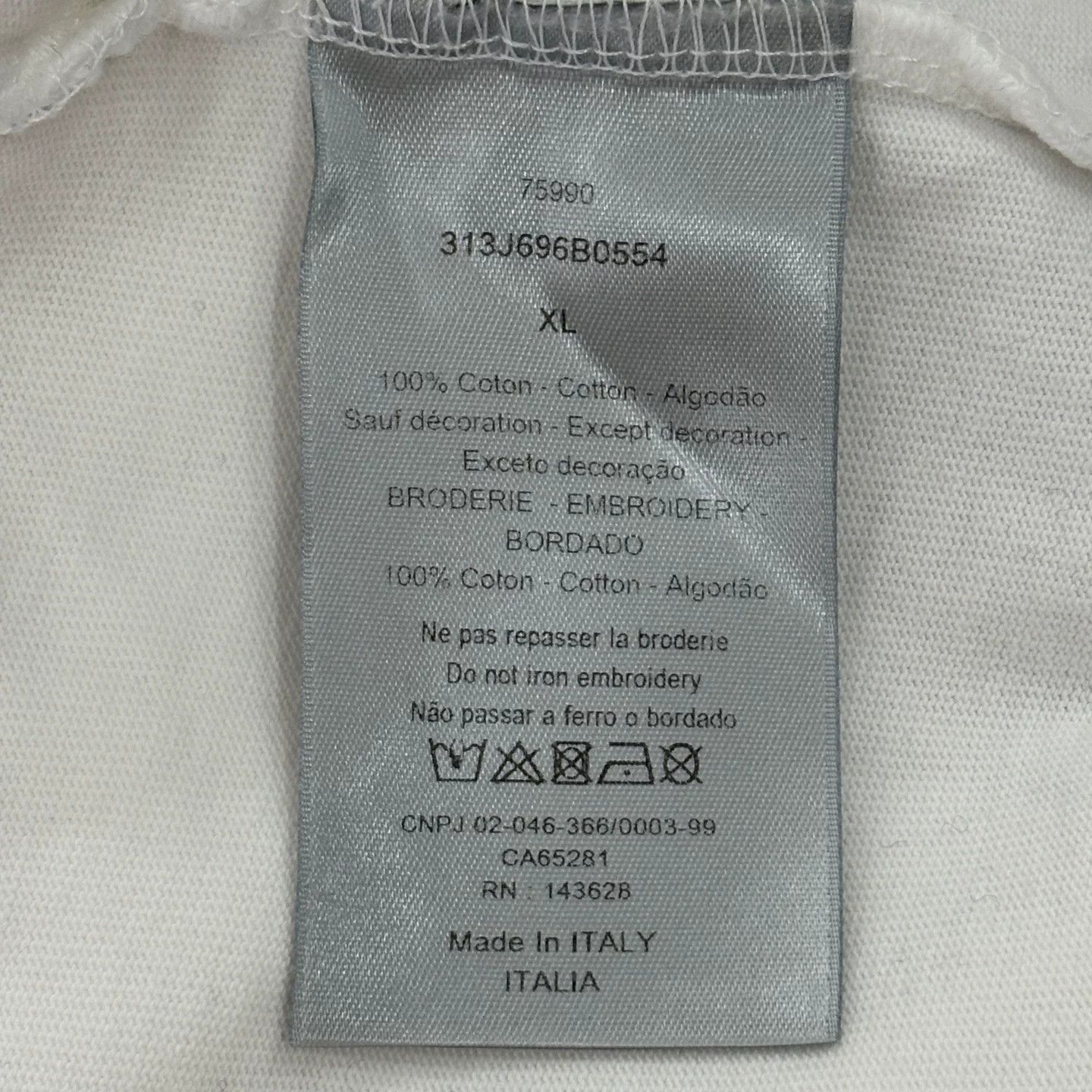 Dior Dior White Chest Logo Short-Sleeve T-Shirt Size US XL / EU 56 / 4 - 4 Thumbnail
