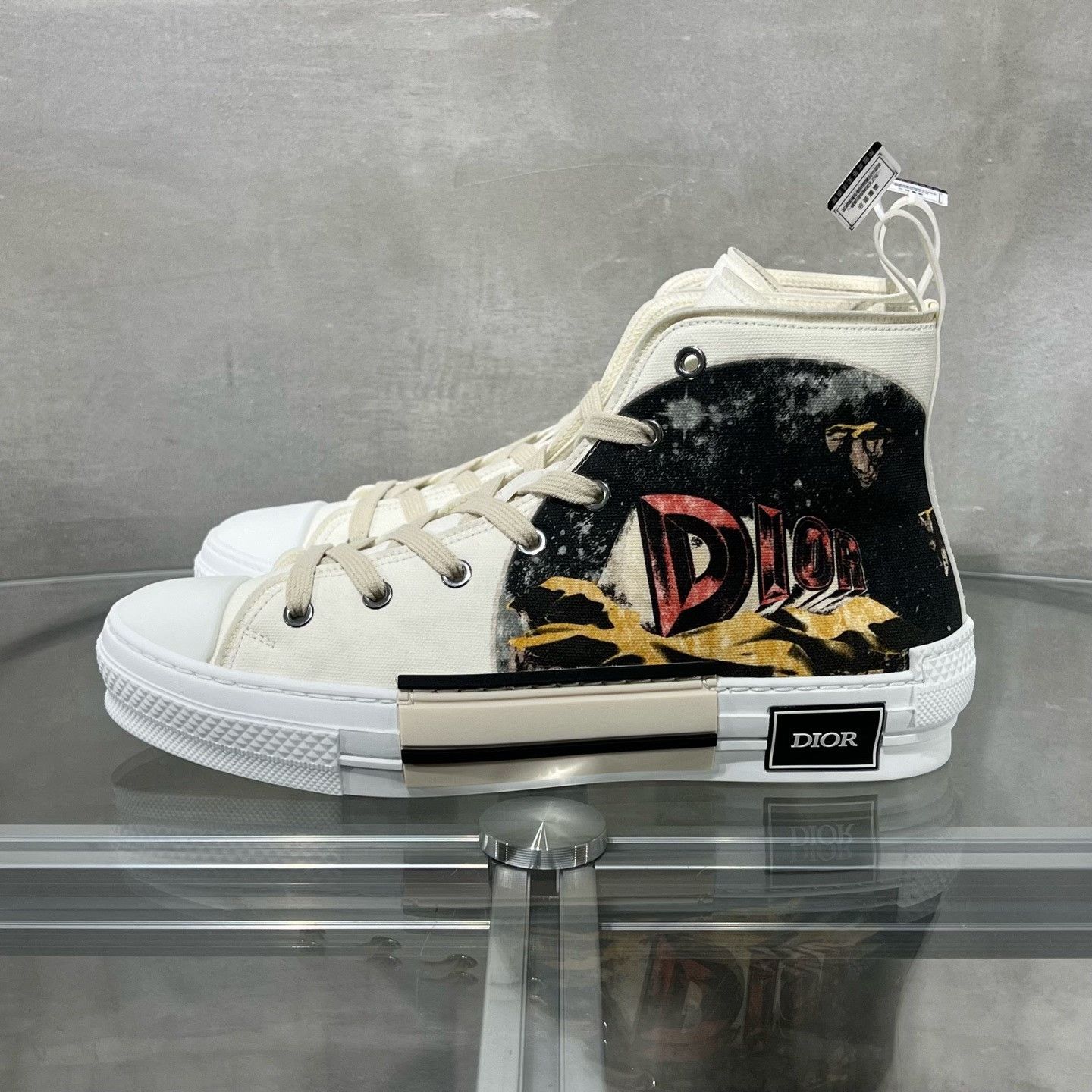 Dior Dior B23 Graffiti White High-Top Canvas Size US 8.5 / EU 41-42 - 3 Thumbnail