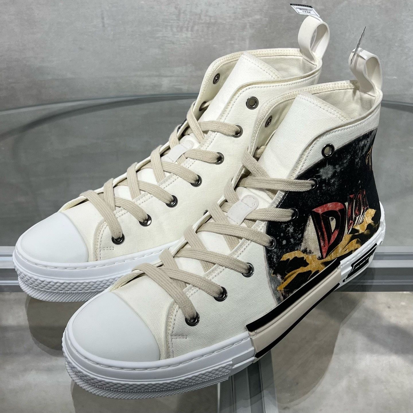Dior Dior B23 Graffiti White High-Top Canvas Size US 8.5 / EU 41-42 - 2 Thumbnail