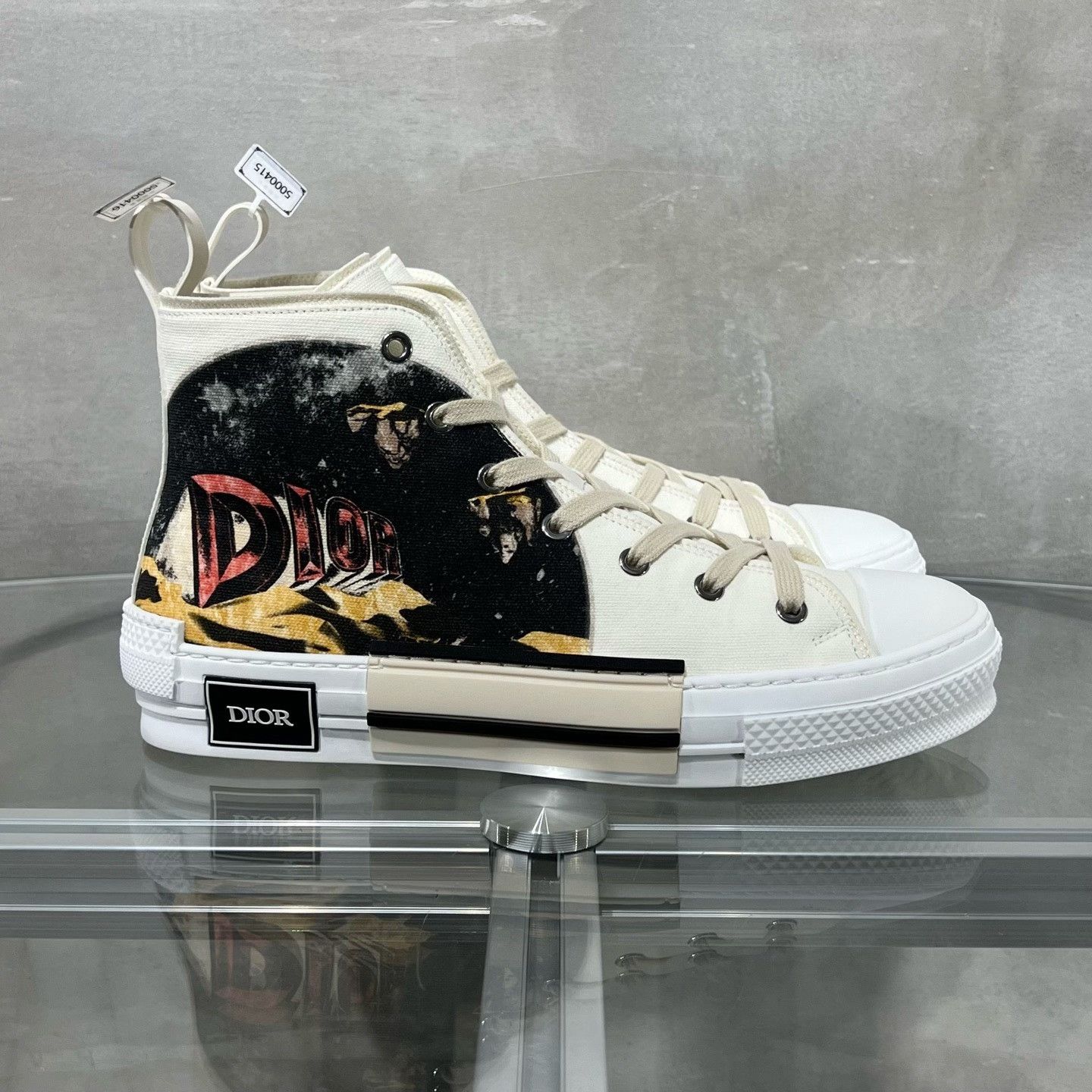 Dior Dior B23 Graffiti White High-Top Canvas Size US 8.5 / EU 41-42 - 4 Thumbnail