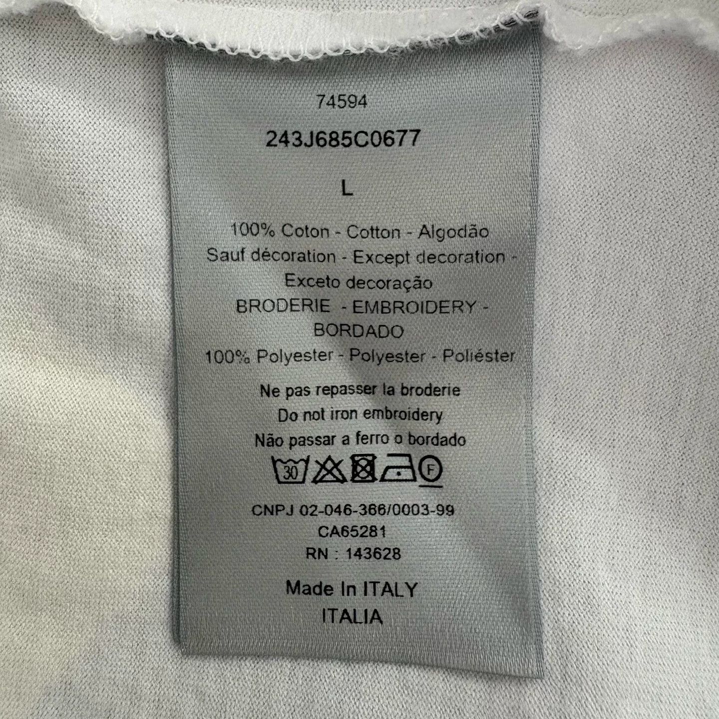 Dior DIOR FW22 Logo Print Crewneck T-Shirt Size US L / EU 52-54 / 3 - 4 Thumbnail