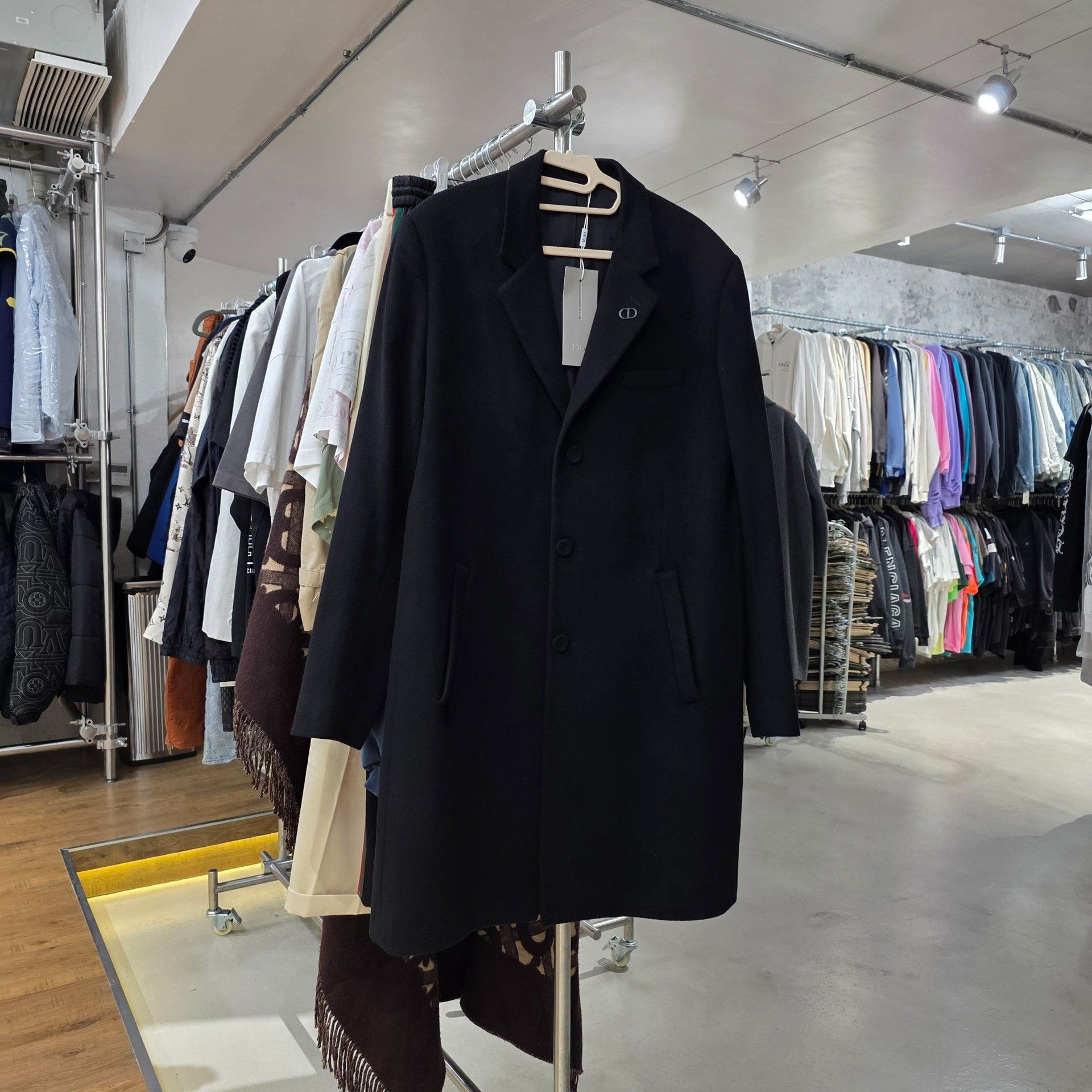 Dior Dior Black Cashmere Logo Coat Size US M / EU 48-50 / 2 - 9 Thumbnail