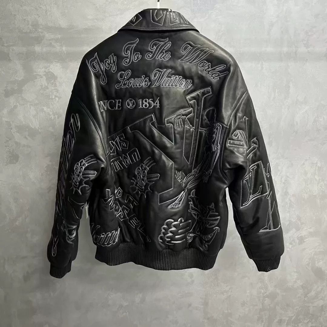 Louis Vuitton Louis Vuitton Black Embroidered Aviator Jacket Size US S / EU 44-46 / 1 - 4 Thumbnail