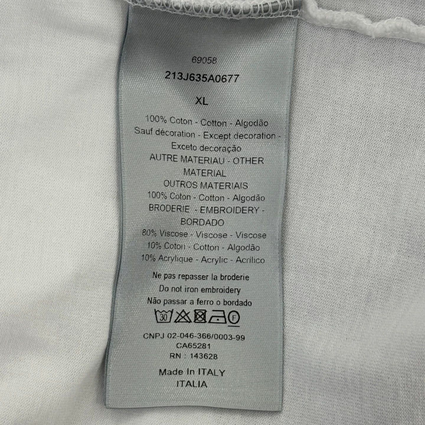 Dior Dior White Black Raglan Sleeve Embroidered Logo Tee Size US XL / EU 56 / 4 - 4 Thumbnail