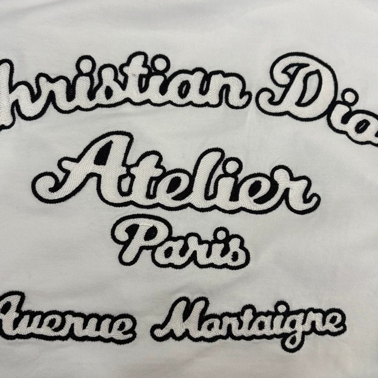 Dior Dior White Black Raglan Sleeve Embroidered Logo Tee Size US XL / EU 56 / 4 - 7 Thumbnail