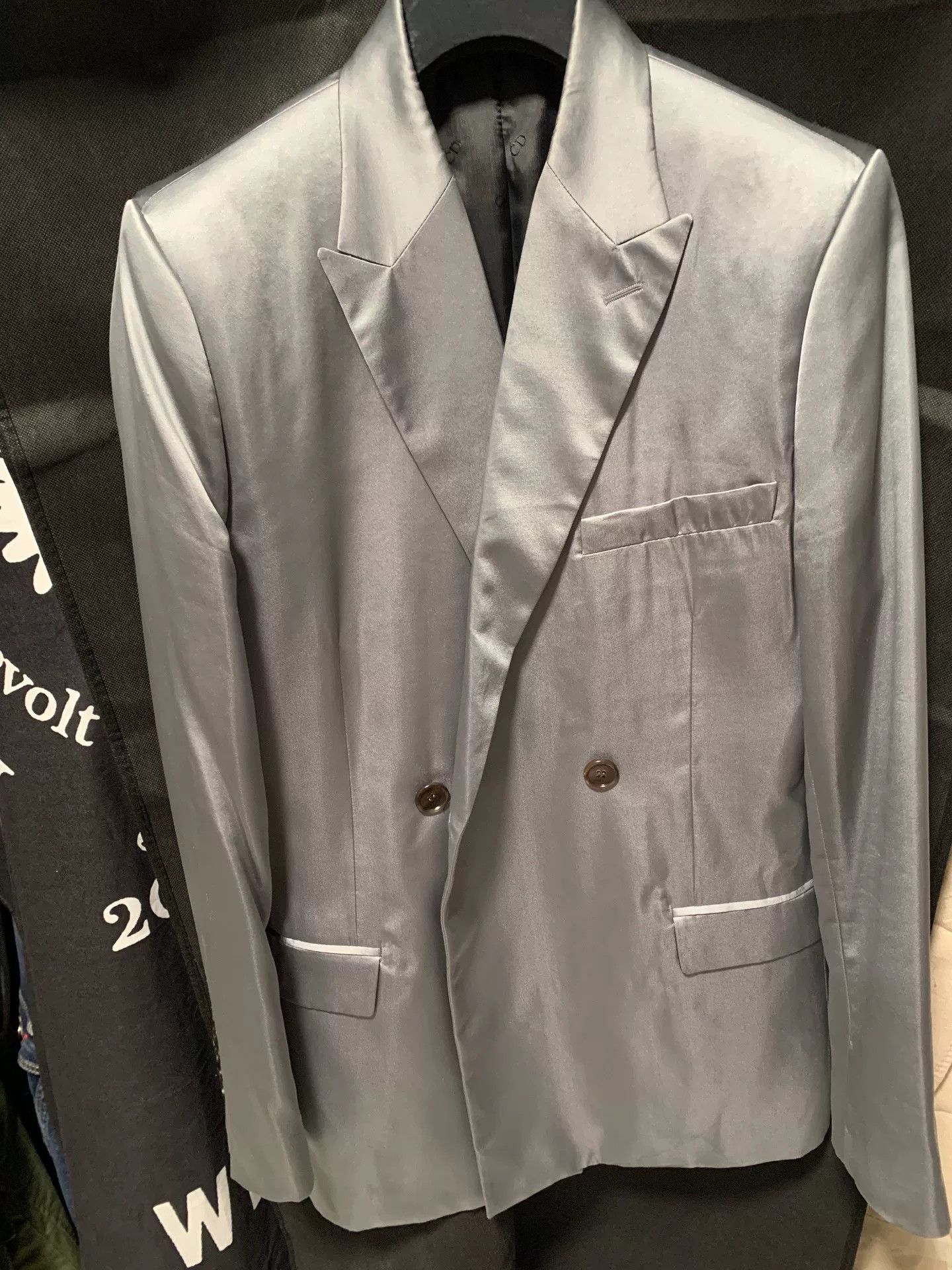 Dior Dior Men Metallic Silver Blazer Size US S / EU 44-46 / 1 - 2 Thumbnail