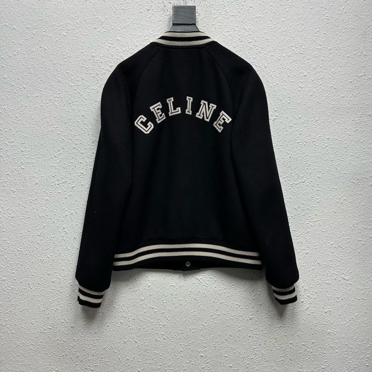 Celine CELINE 24FW Wool Logo Baseball Jacket Size US M / EU 48-50 / 2 - 2 Thumbnail