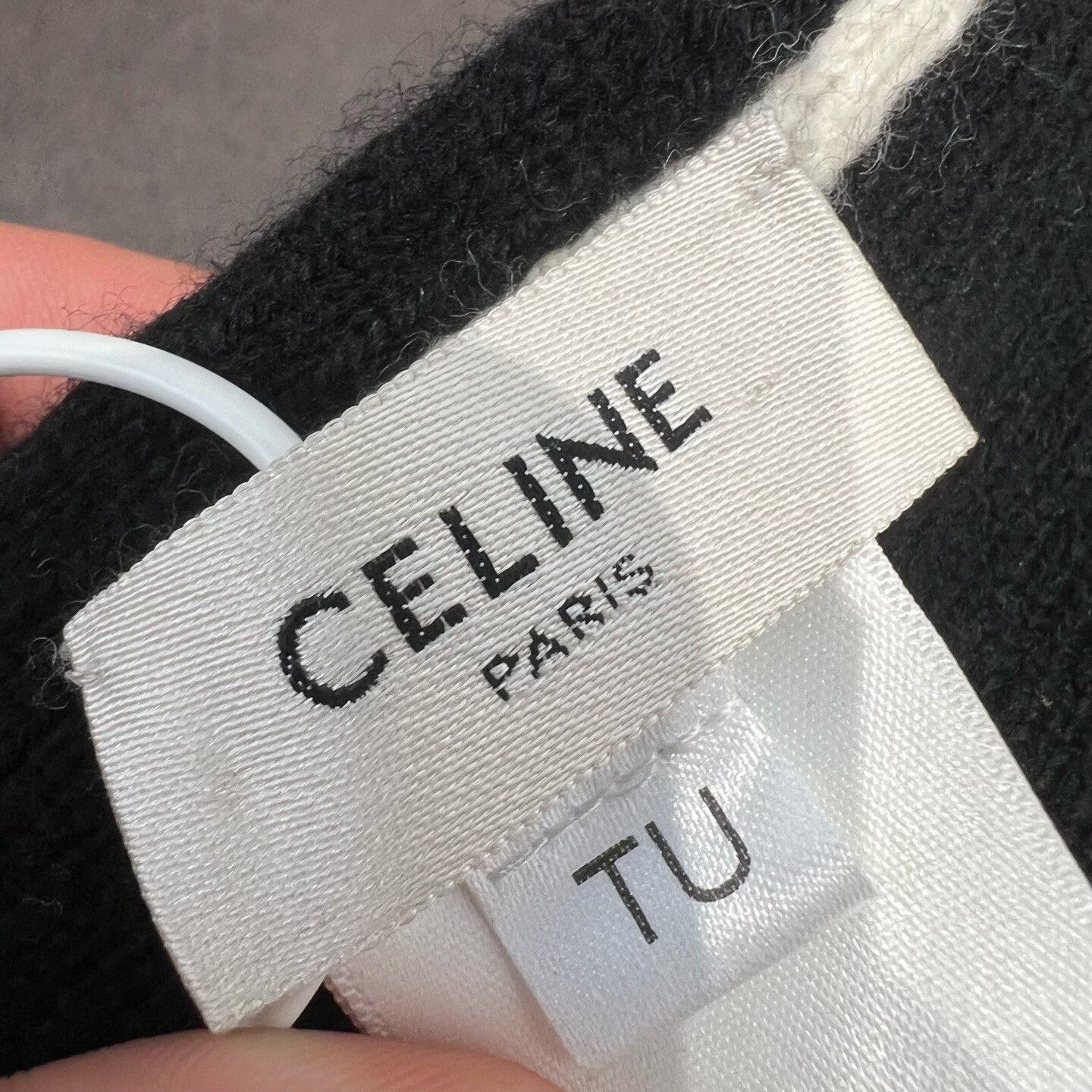 Celine CELINE Black Wool Logo Tassel Scarf Size ONE SIZE - 3 Thumbnail
