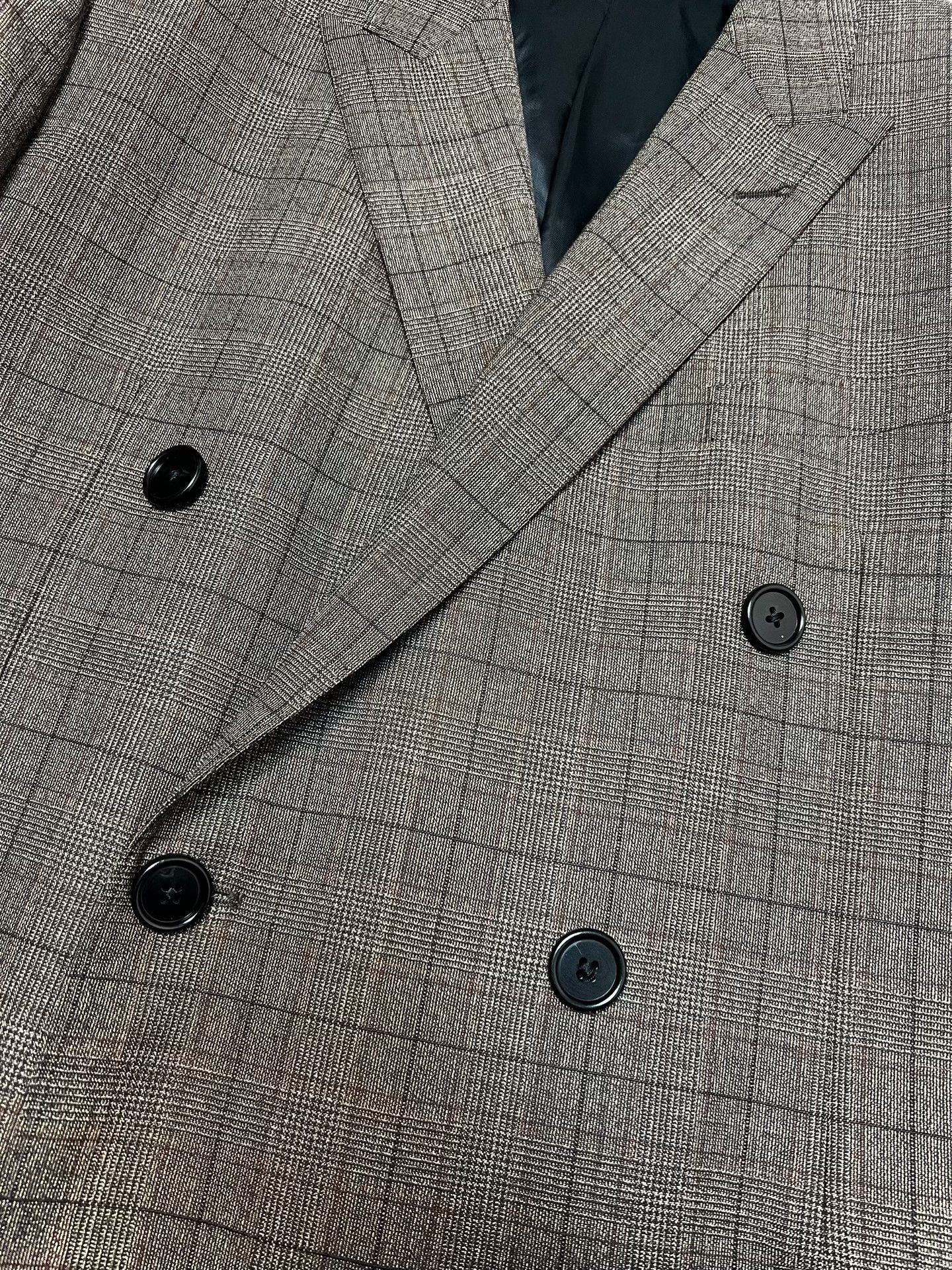 Celine Celine Brown Prince of Wales Wool Blazer Size US M / EU 48-50 / 2 - 3 Thumbnail